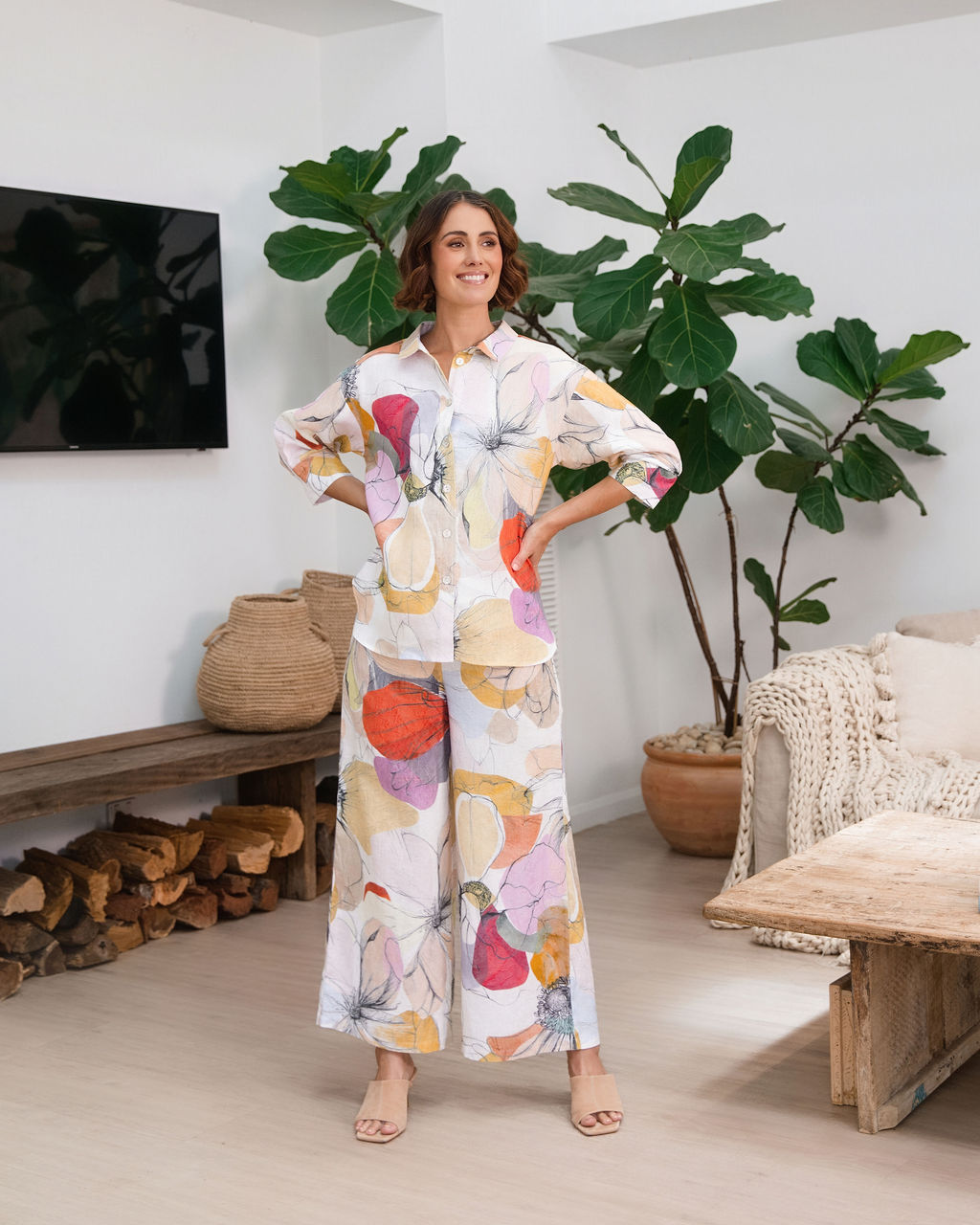 See Saw Palazzo Pant - Petal Drift Print