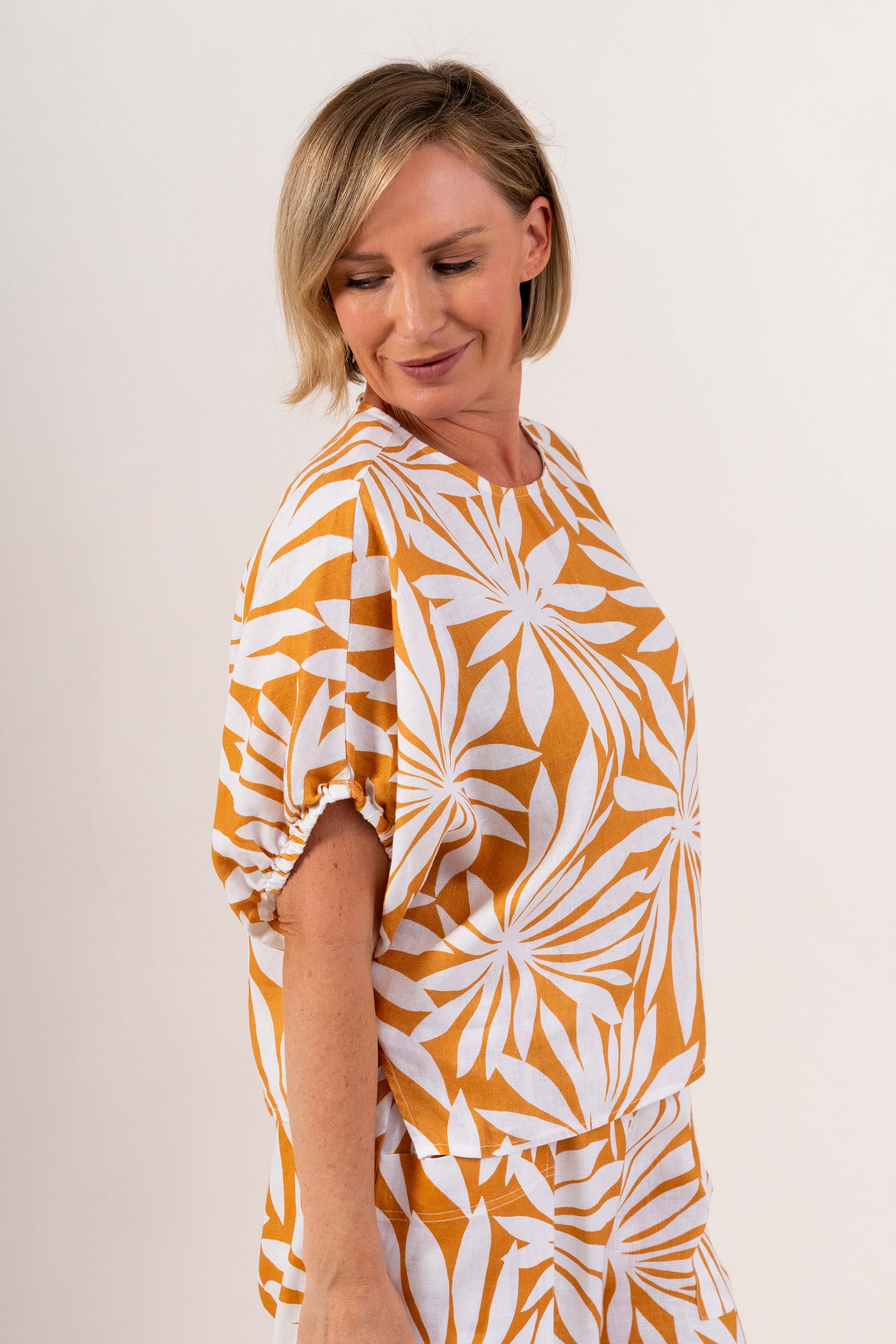 See Saw Cap Sleeve Top - Summer Days Print