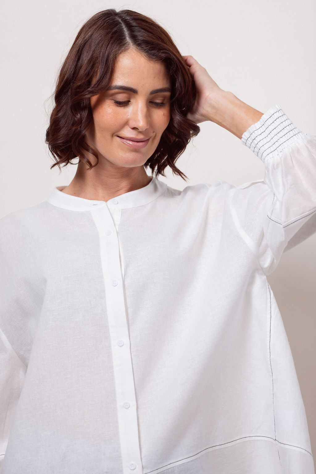 See Saw Shirring Back Shirt - White