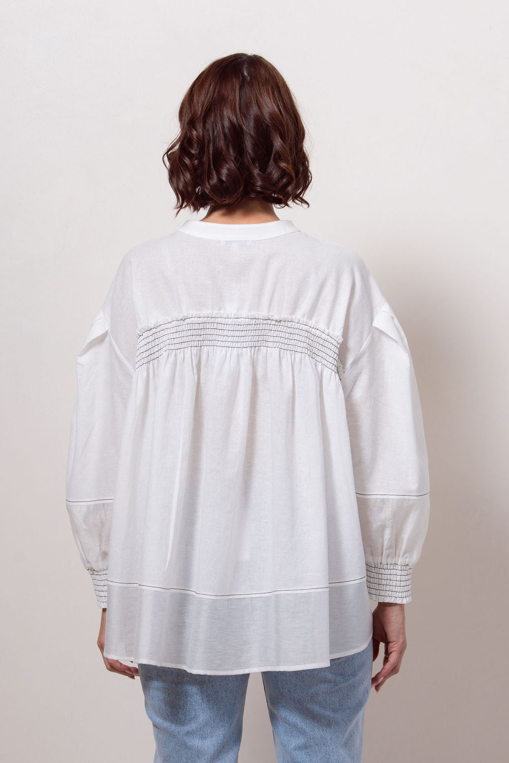 See Saw Shirring Back Shirt - White