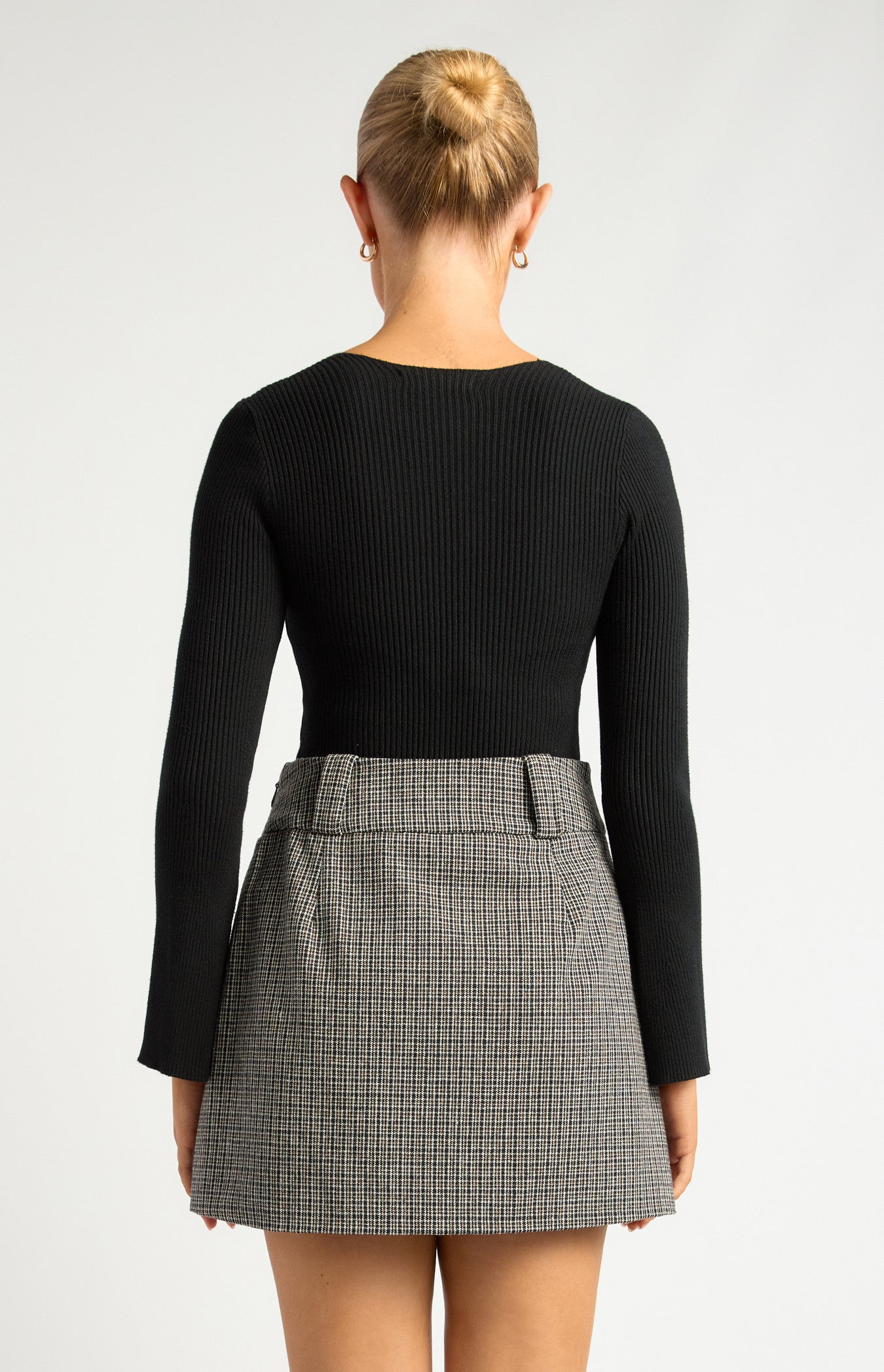 Style State V Neckline Flare Sleeves - Black