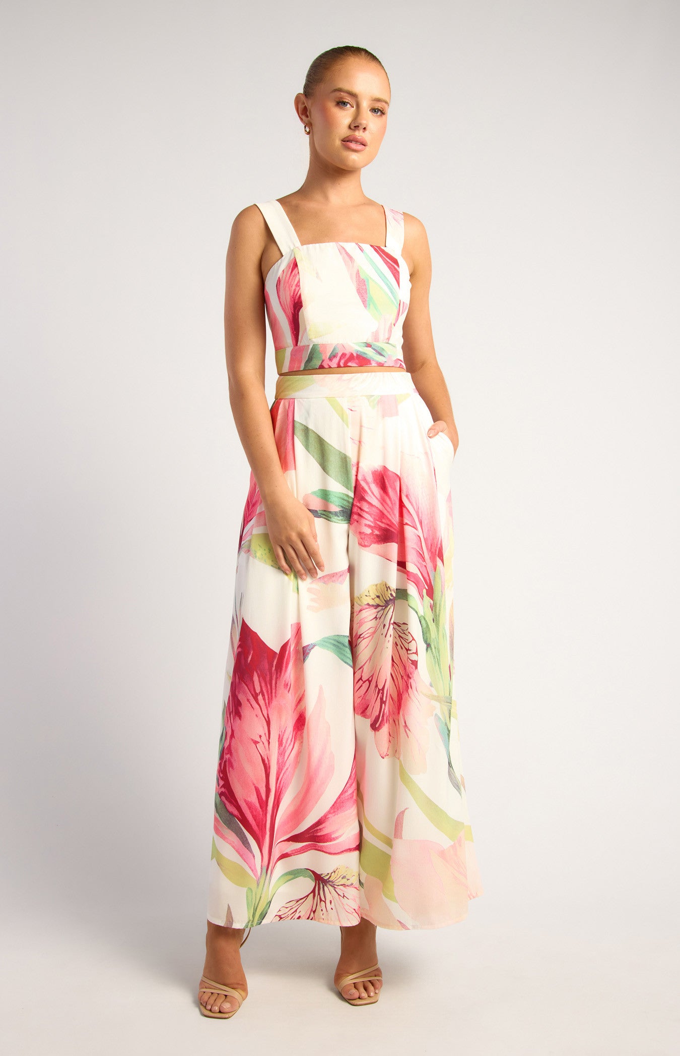 Style State Floral Print Top and Pleated Pants Set