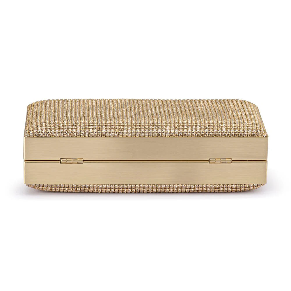 Olga Berg STEF Crystal Box Clutch - Gold