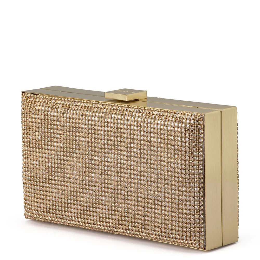 Olga Berg STEF Crystal Box Clutch - Gold