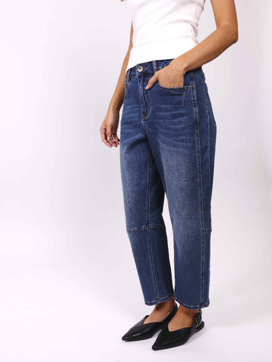 Monaco Toni Barrel Jeans - Dark Blue
