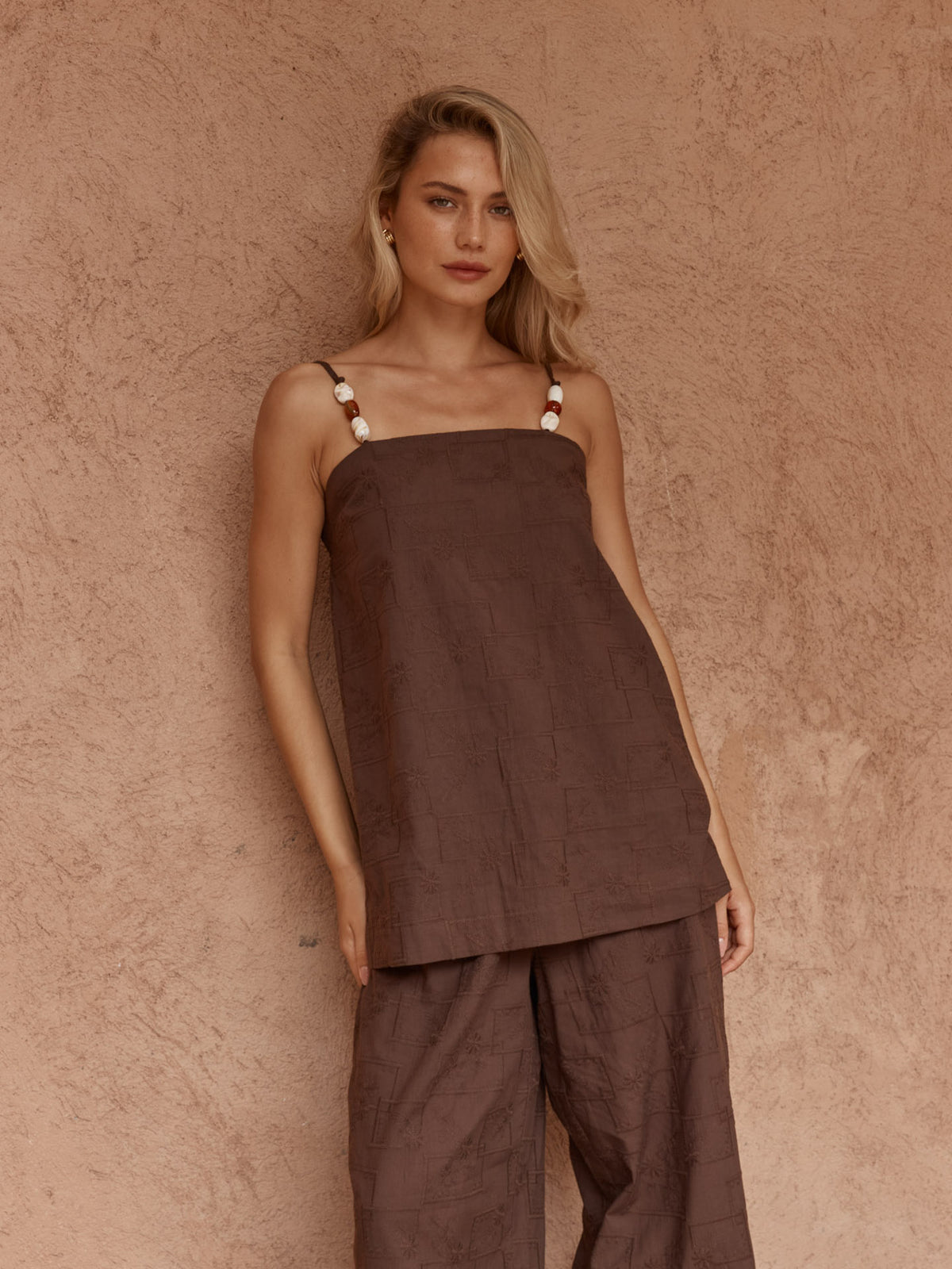 Sass India Embroidered Tunic - Chocolate