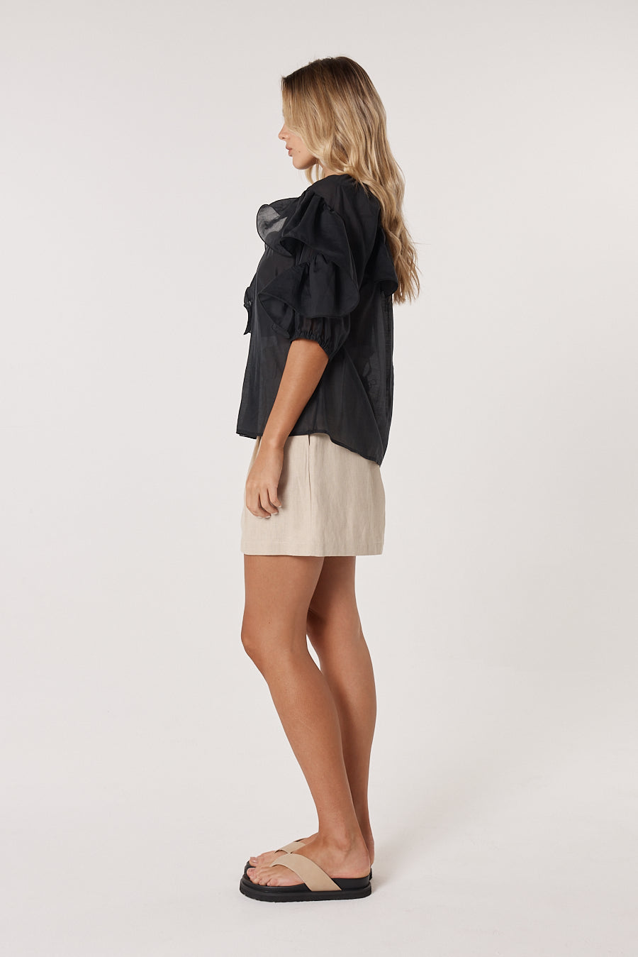 Fate+Becker Celeste Ruffled Blouse - Black