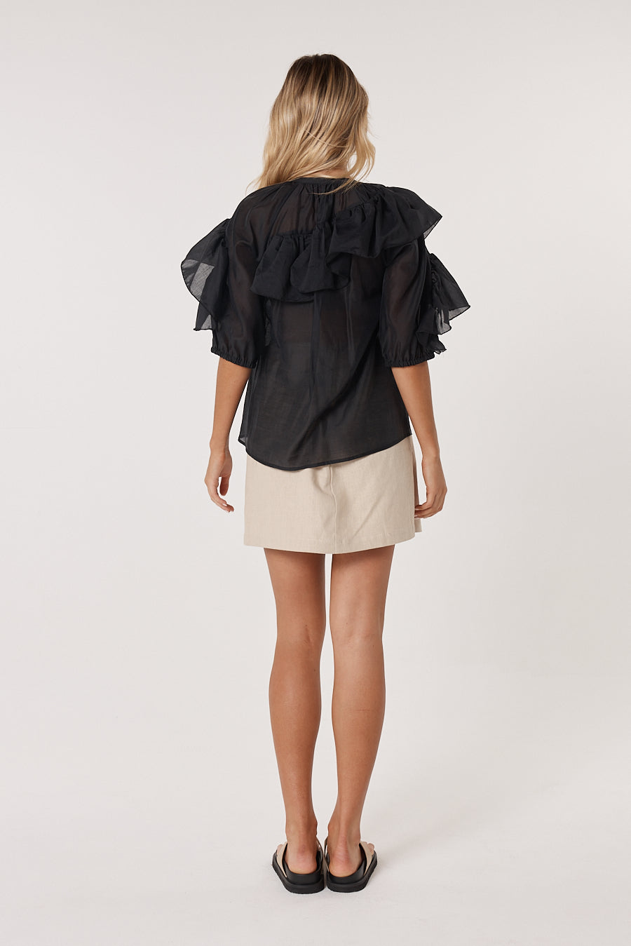 Fate+Becker Celeste Ruffled Blouse - Black