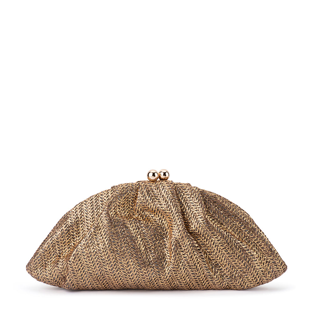 Olga Berg RITA Woven Clutch - Bronze