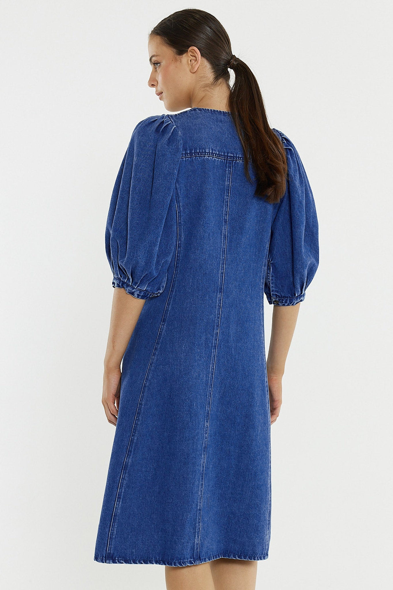 Sass Elijah Midi Denim Dress - Classic Blue