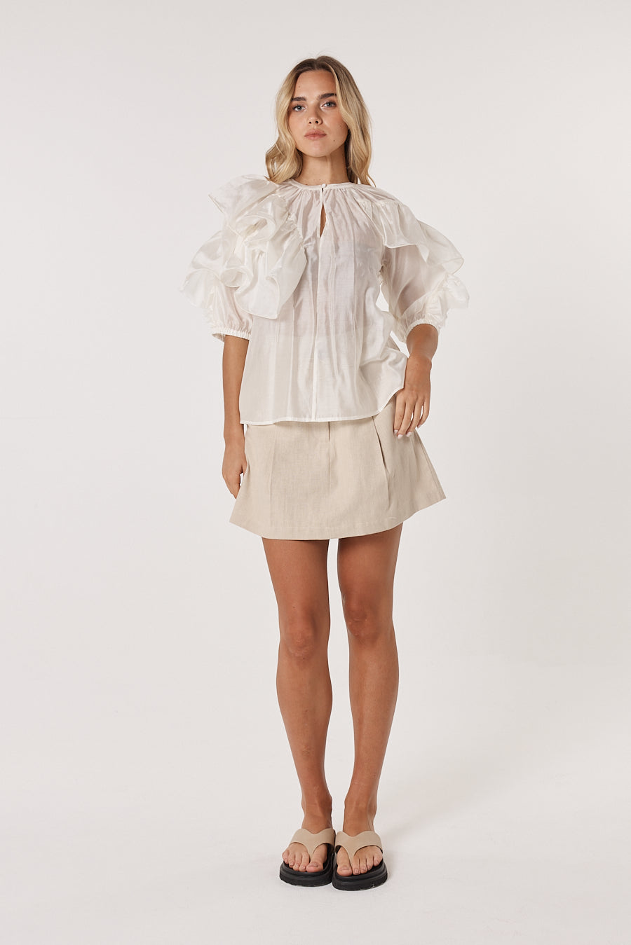 Fate+Becker Celeste Ruffled Blouse - Ivory