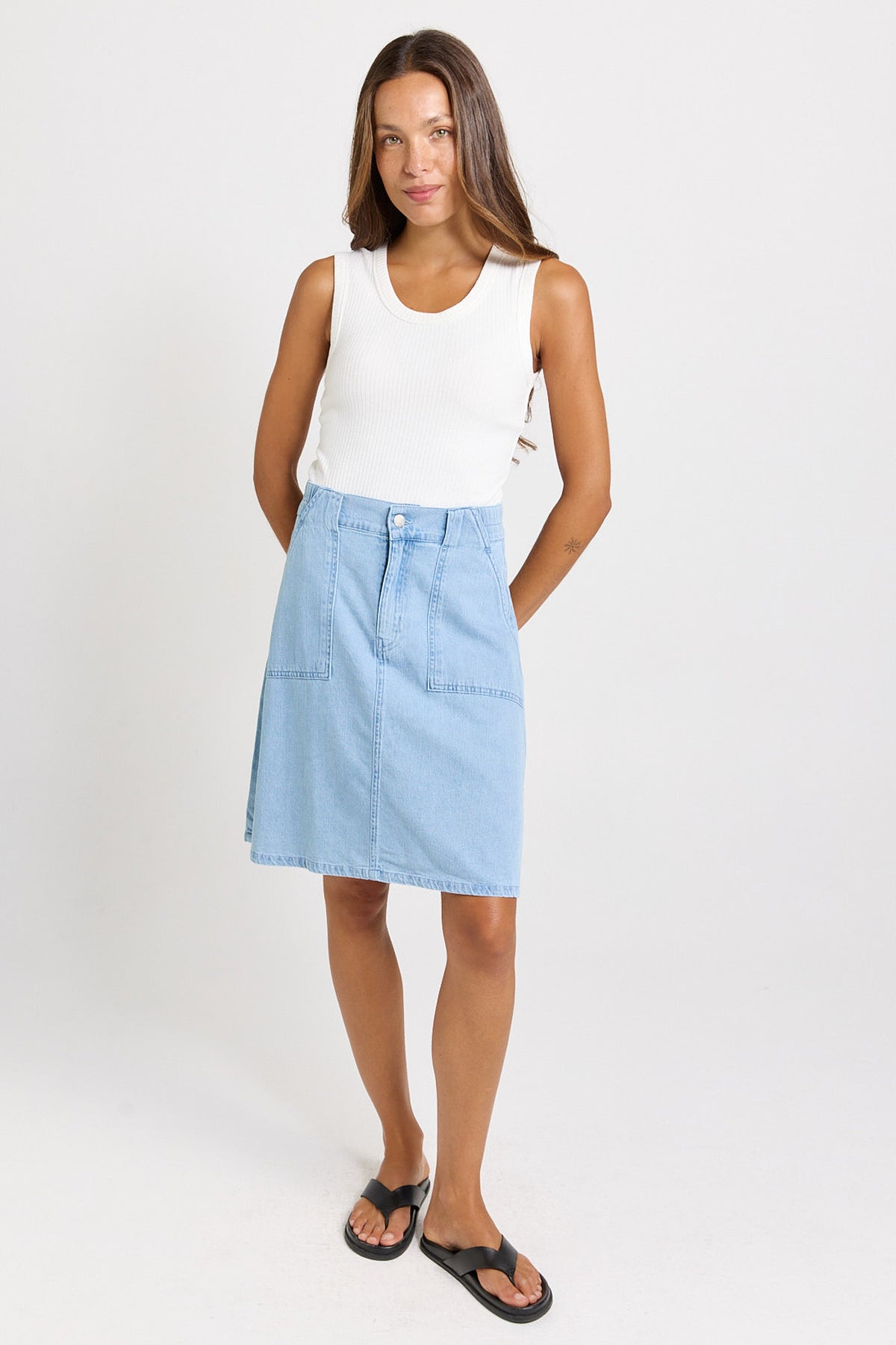 Betty Basics Aida Denim Skirt - Medium Wash