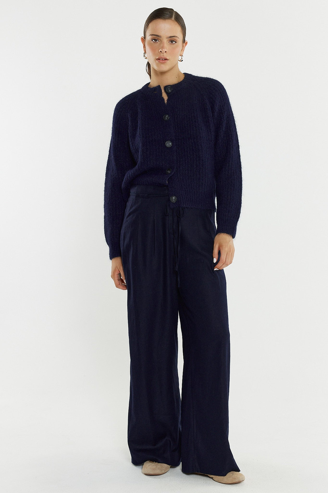 Sass Posie Fluffy Cardi - Black