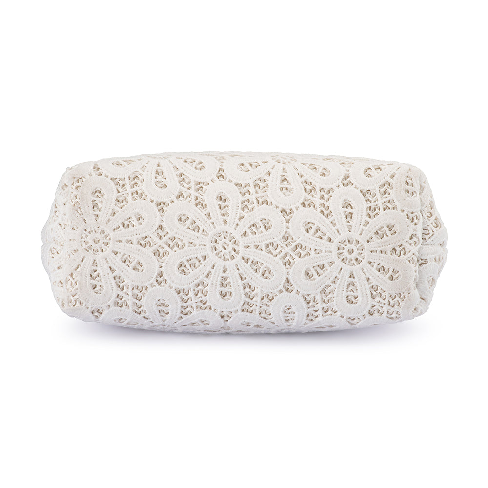 Olga Berg BONNIE Lace Clutch - White