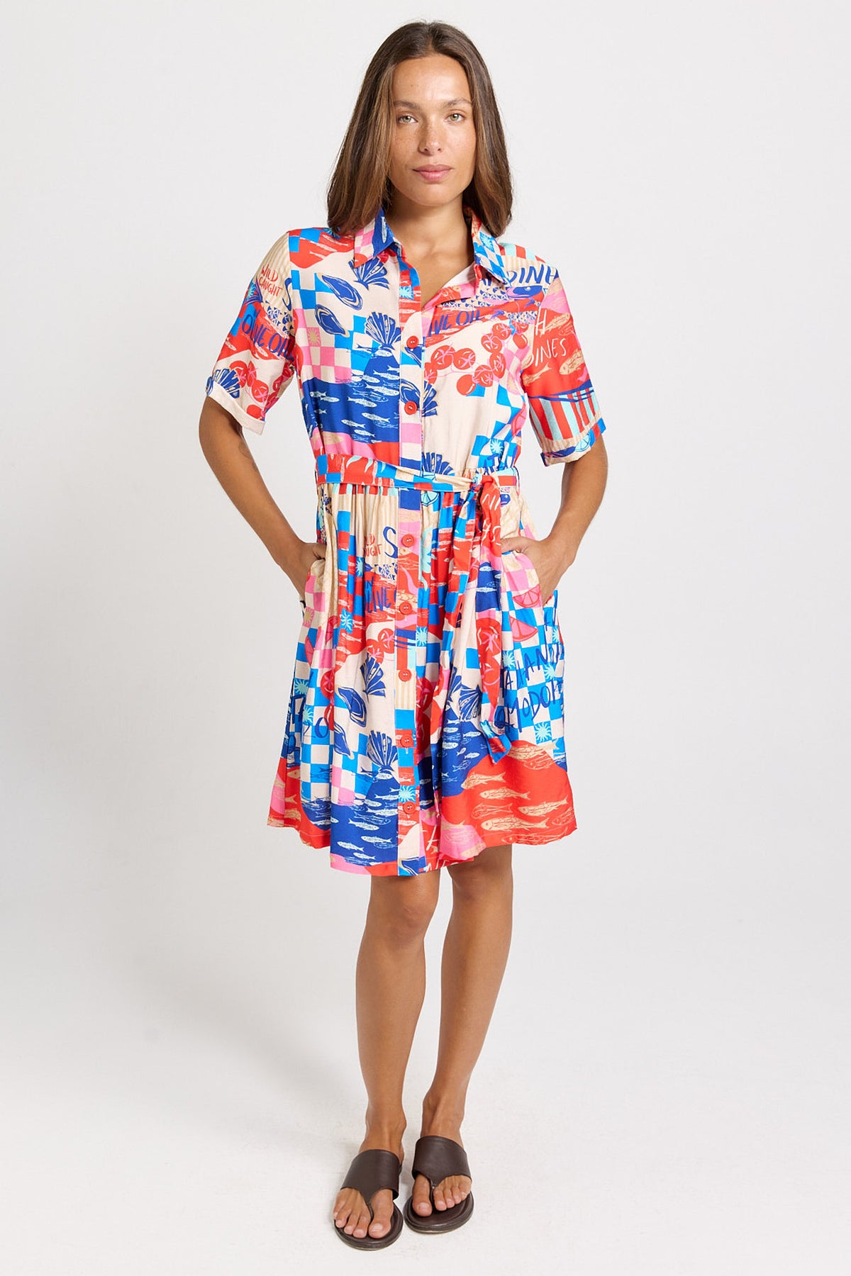 Betty Basics Palm Shirt Dress
