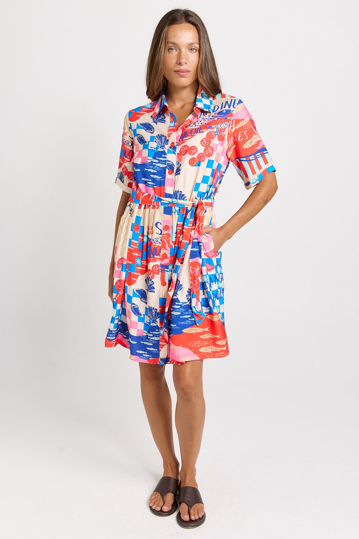 Betty Basics Palm Shirt Dress