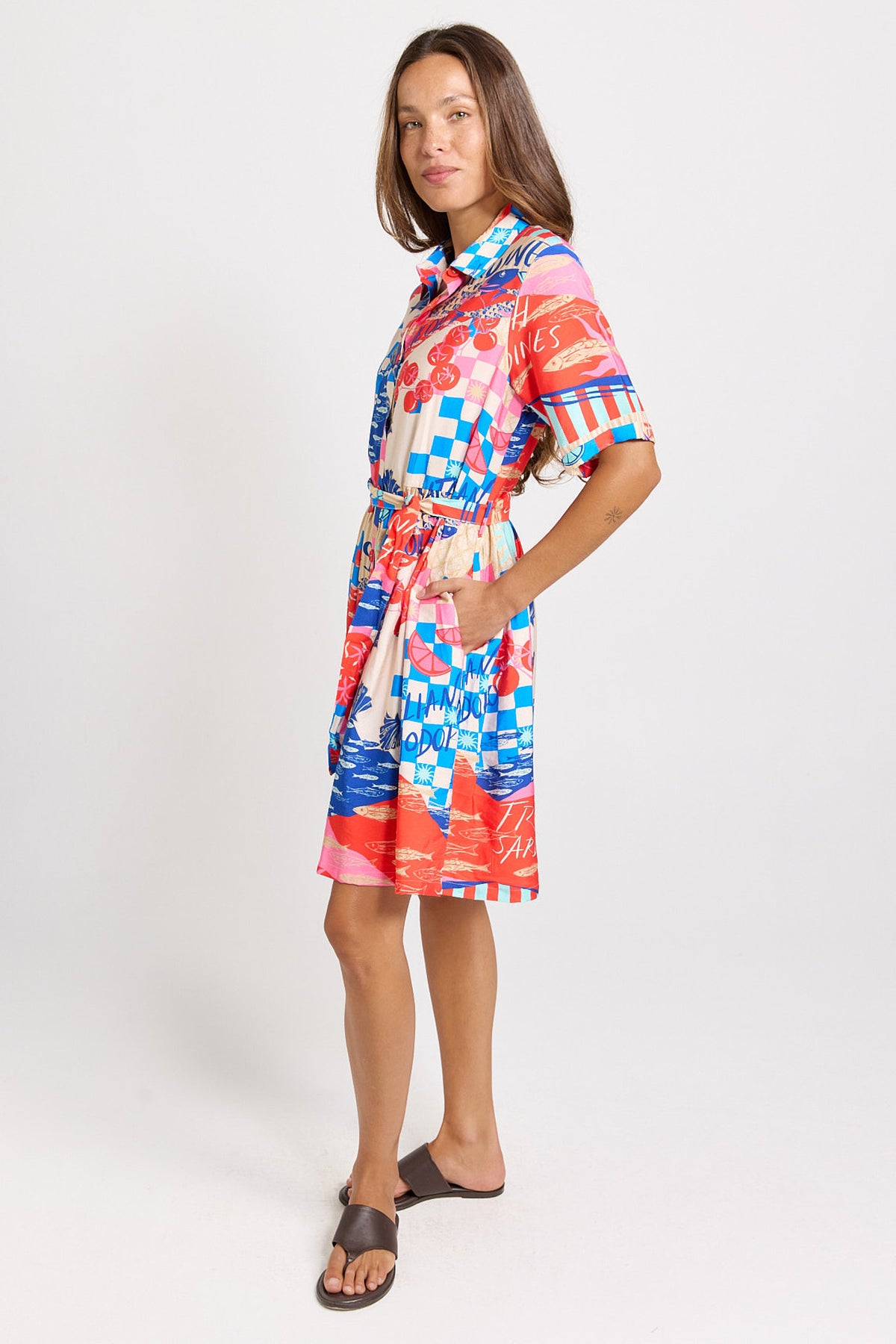 Betty Basics Palm Shirt Dress