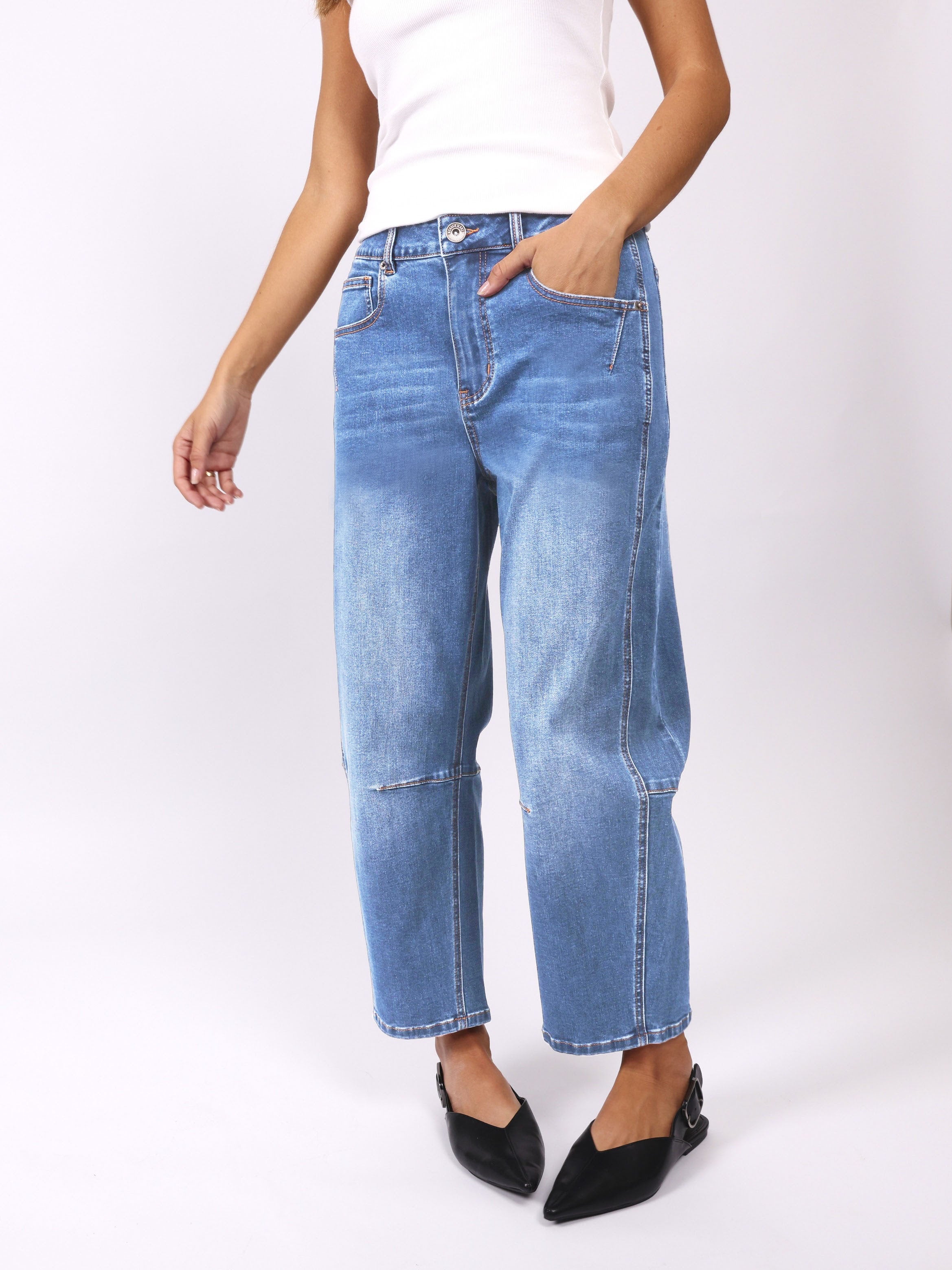 Monaco Toni Barrel Jeans - Light Blue