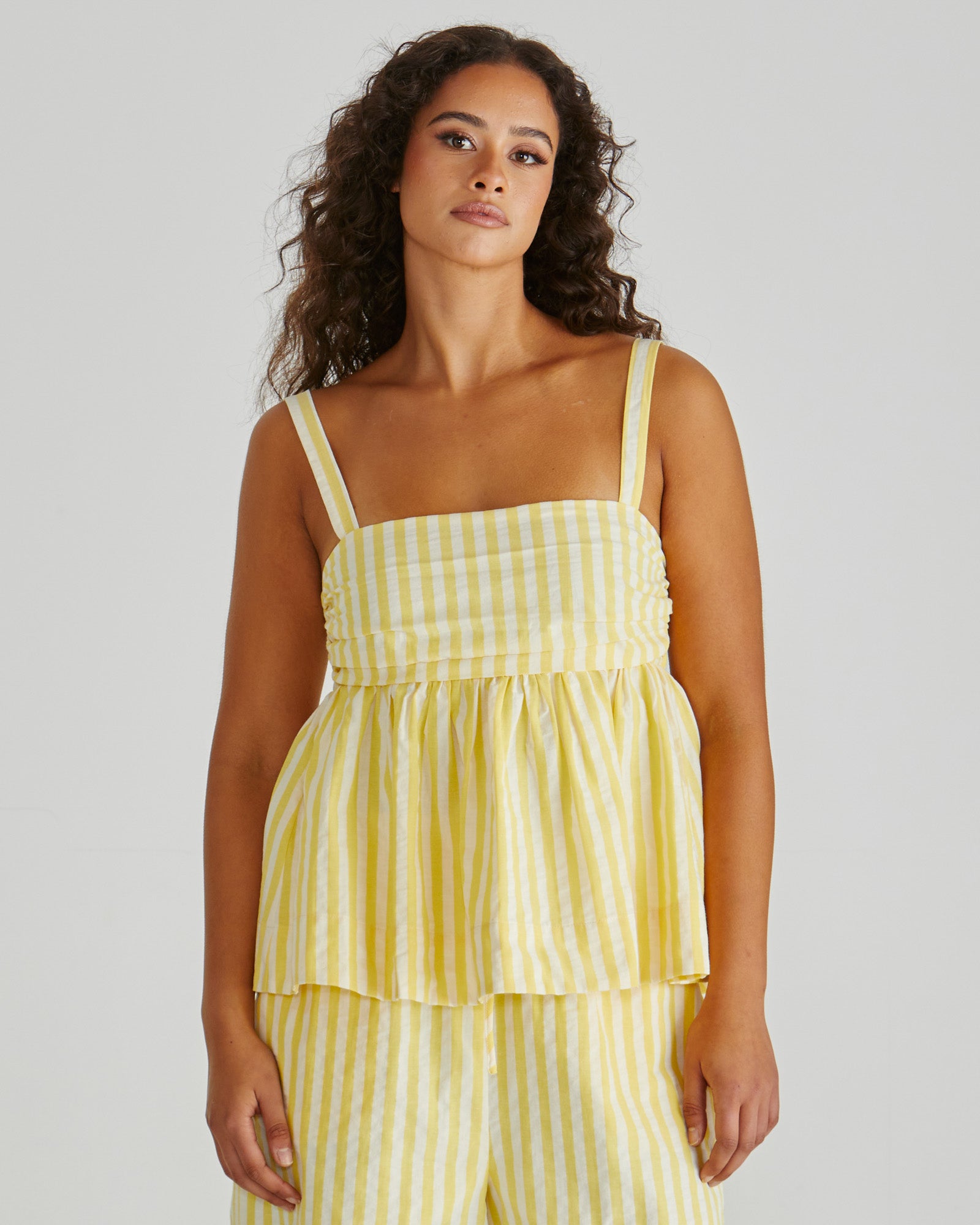 Sass Zane Empire Top - Yellow/White Stripe