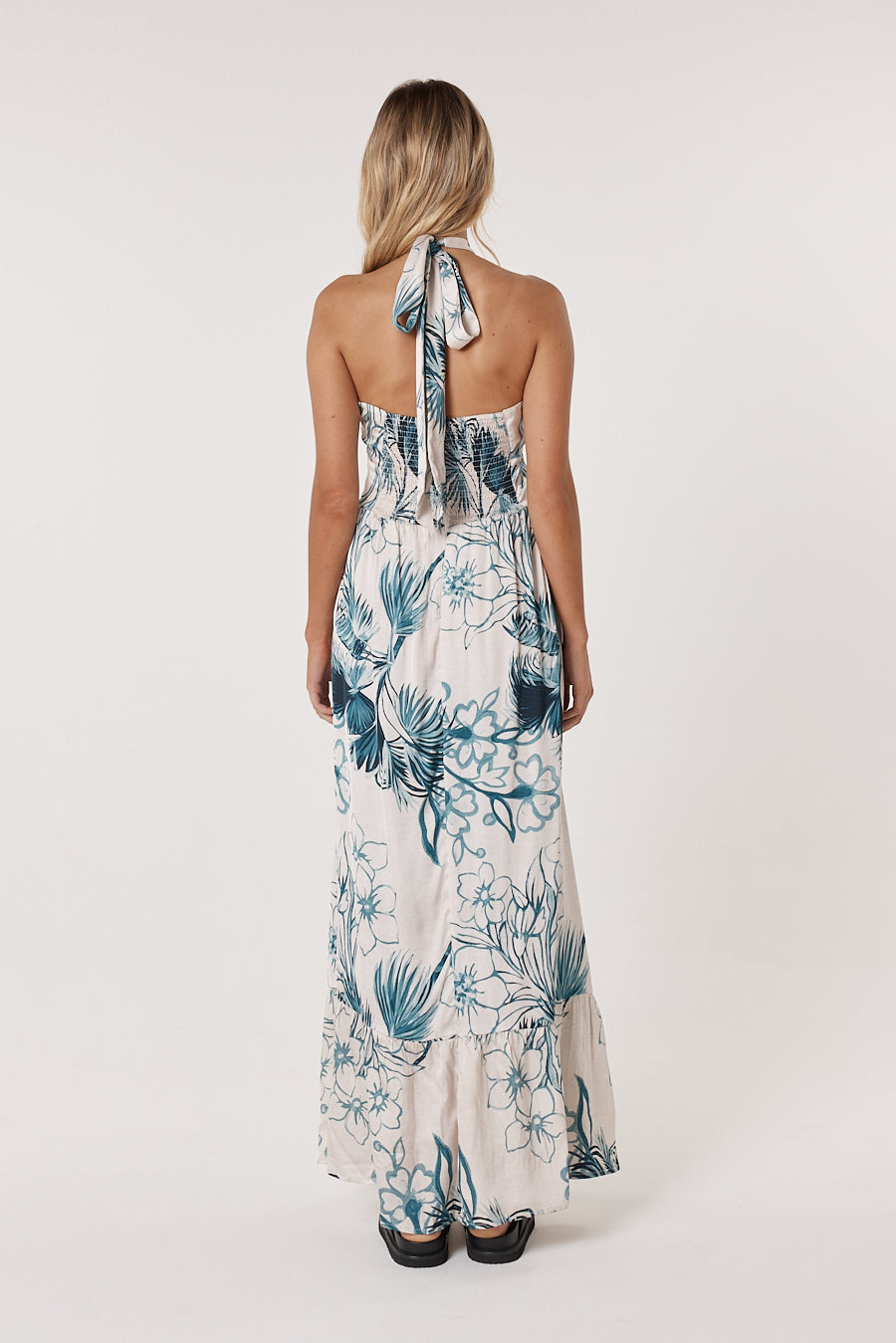 Fate+Becker Solstice Palms Halter Dress - Palm Print