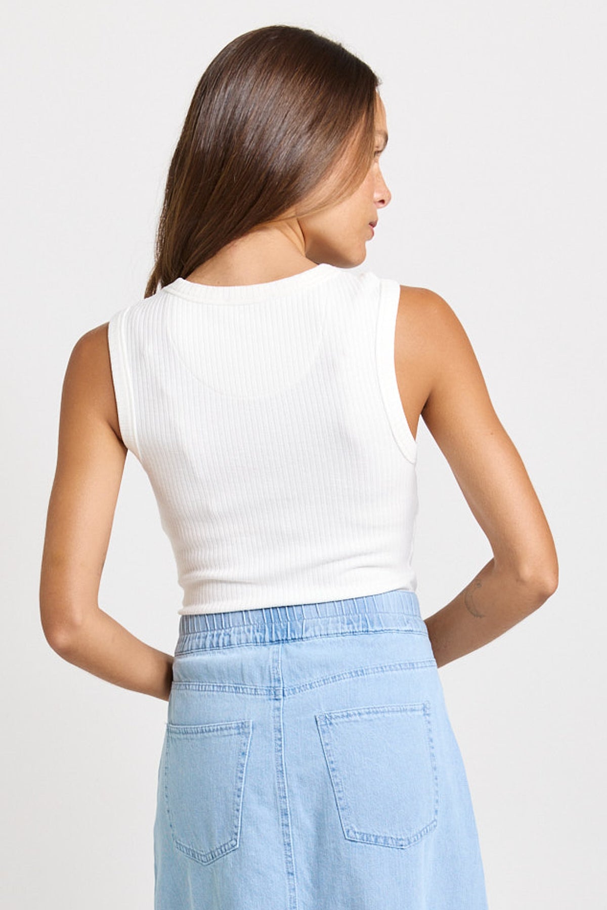 Betty Basics Francis Rib Tank - White