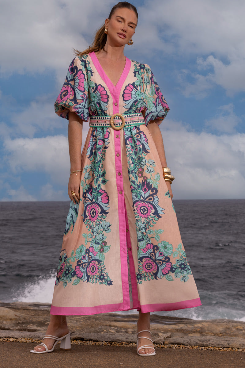 Mia Milani Baja California Maxi Dress - Pink
