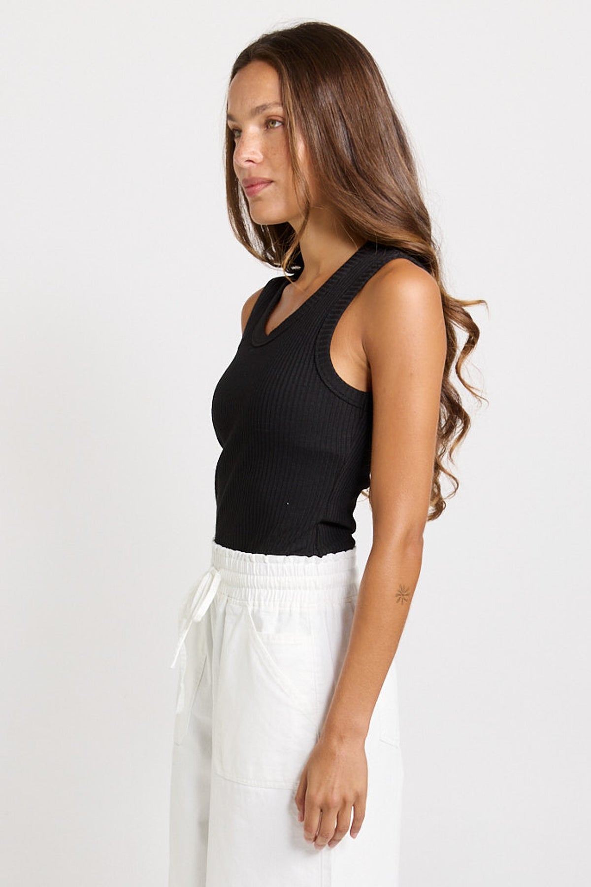 Betty Basics Francis Rib Tank - Black