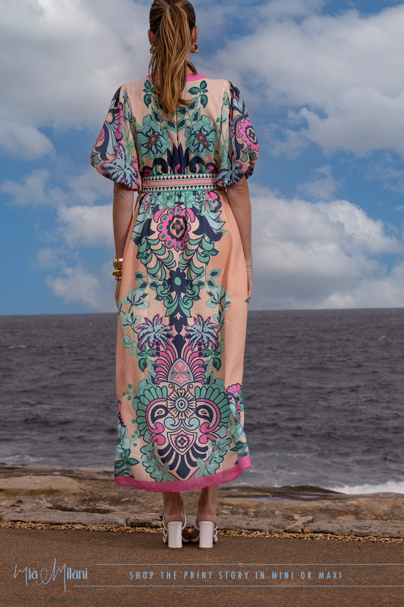 Mia Milani Baja California Maxi Dress - Pink