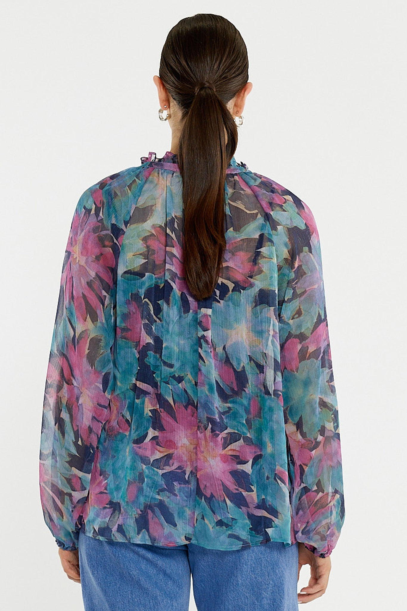 Sass Willow Tie Front Blouse - Native Orchid