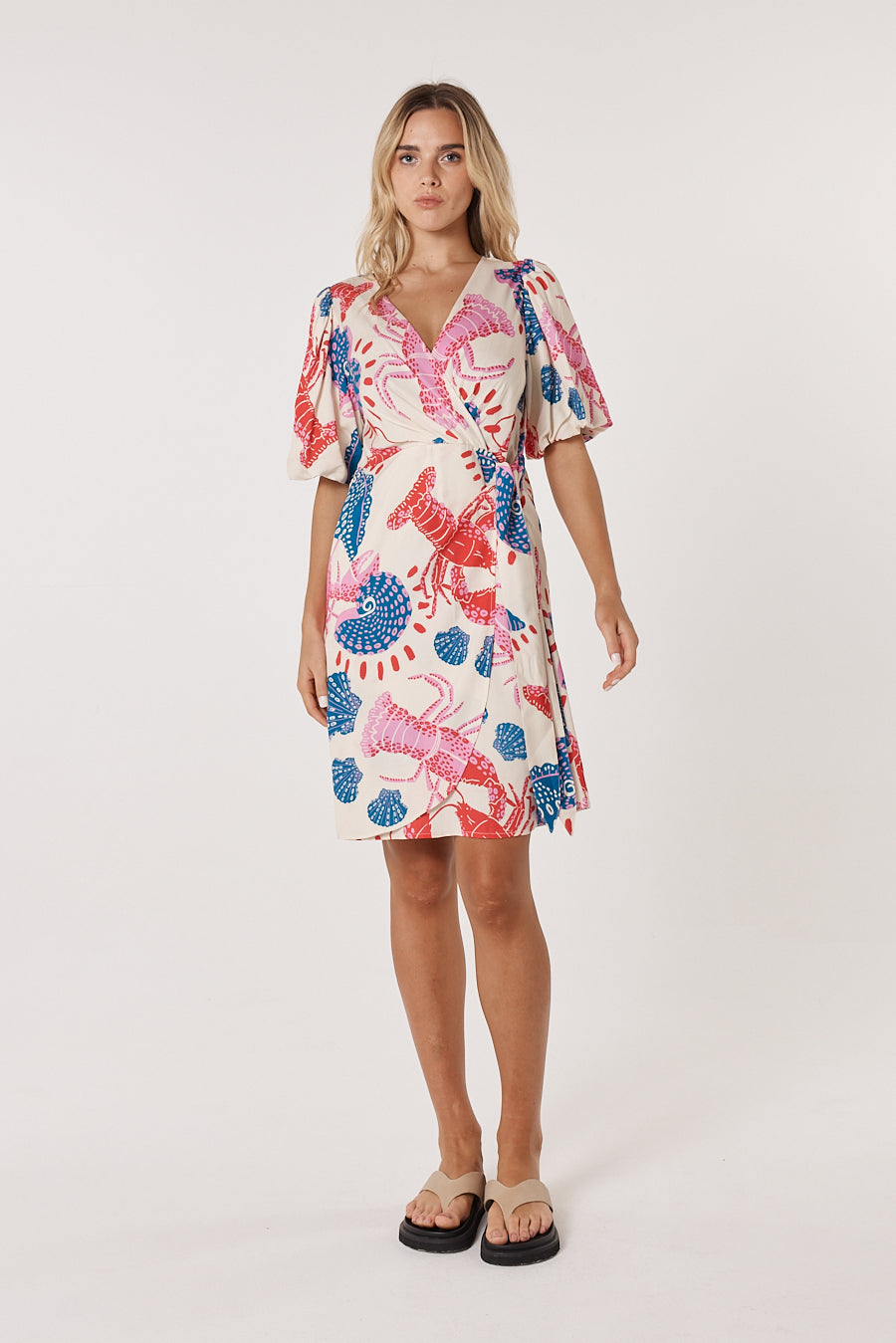 Fate+Becker Soleil Wrap Dress - Lobster