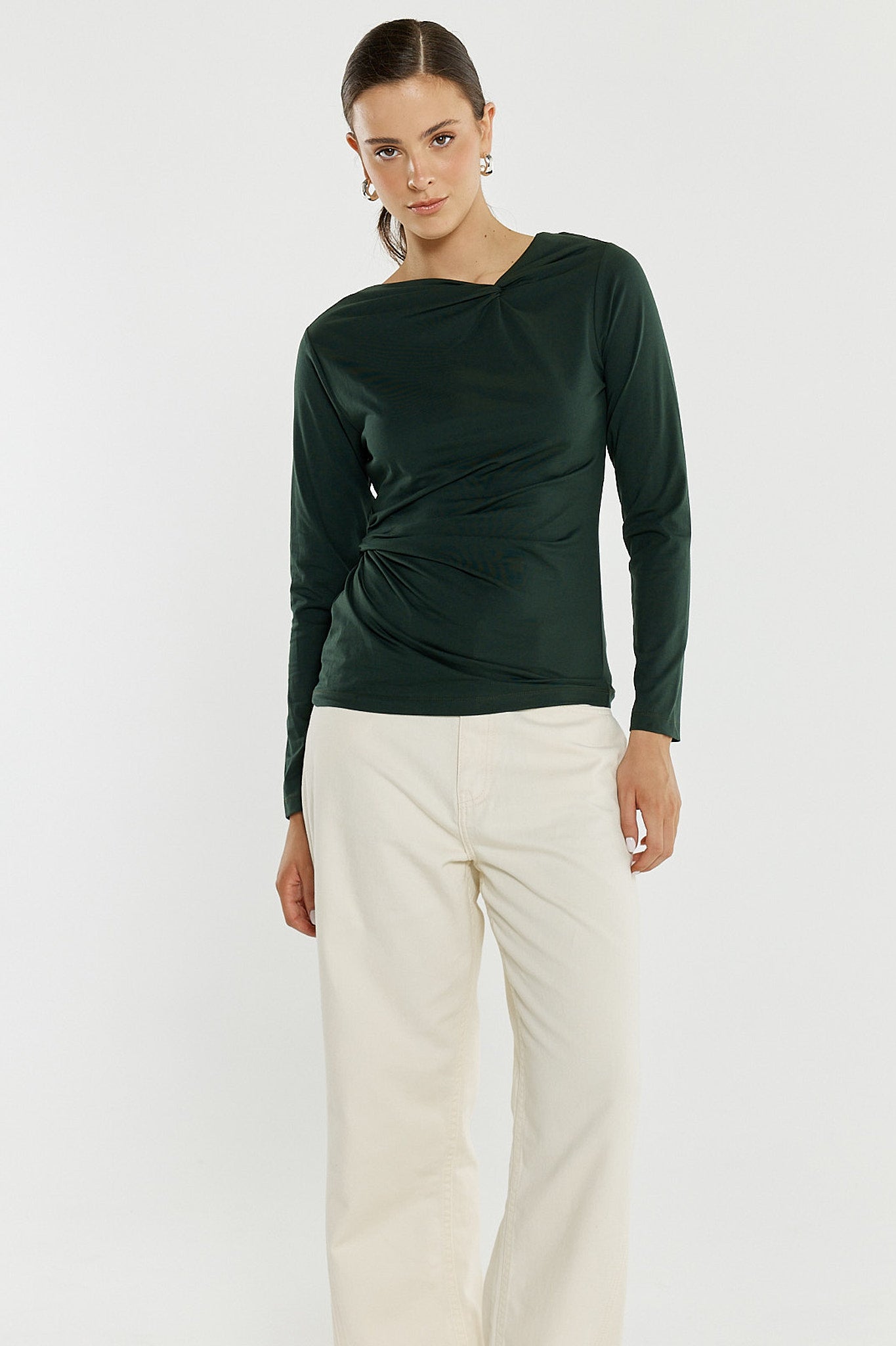 Sass Sophia Twisted Top - Bottle Green