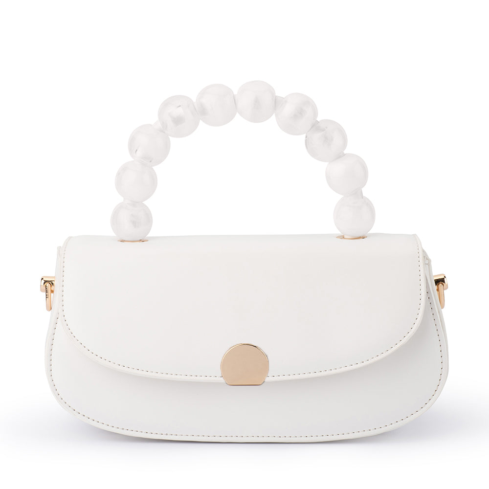 Olga Berg YASMIN Top Handle Bag - White