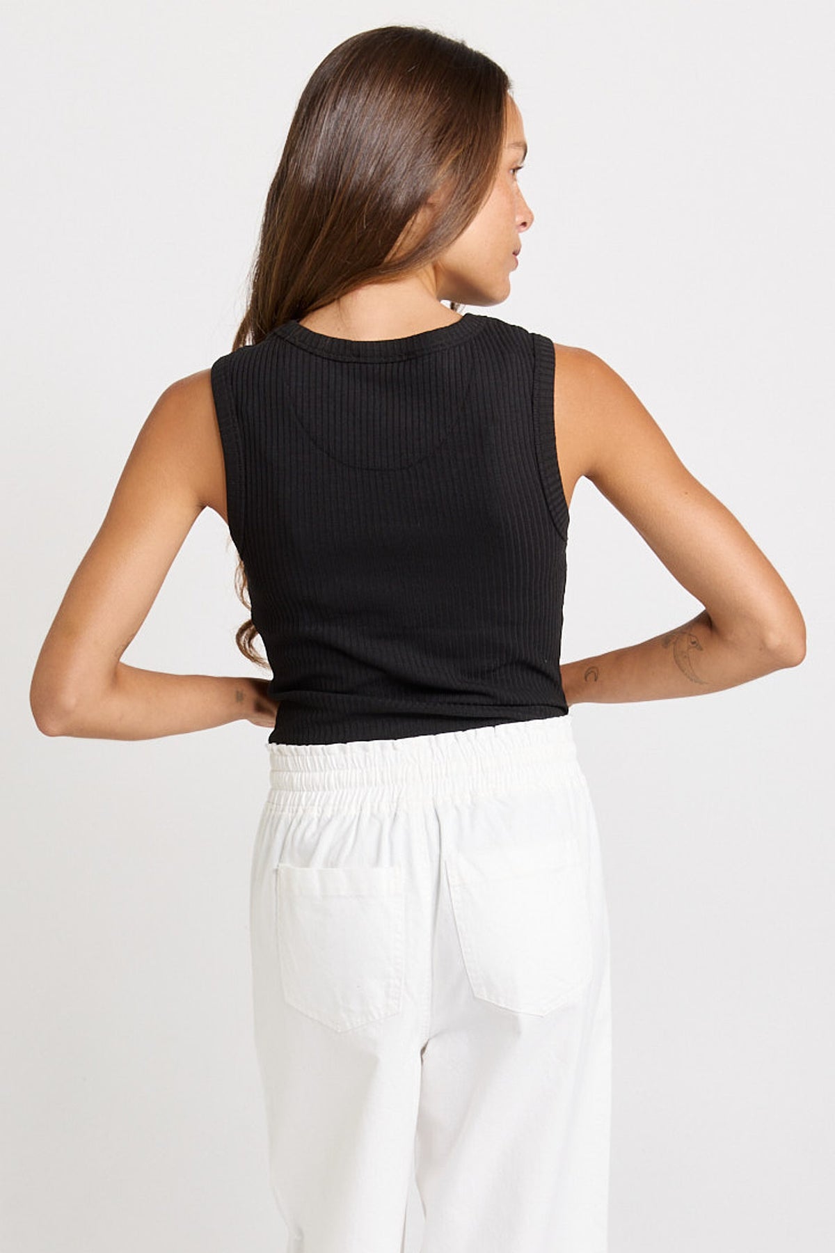 Betty Basics Francis Rib Tank - Black