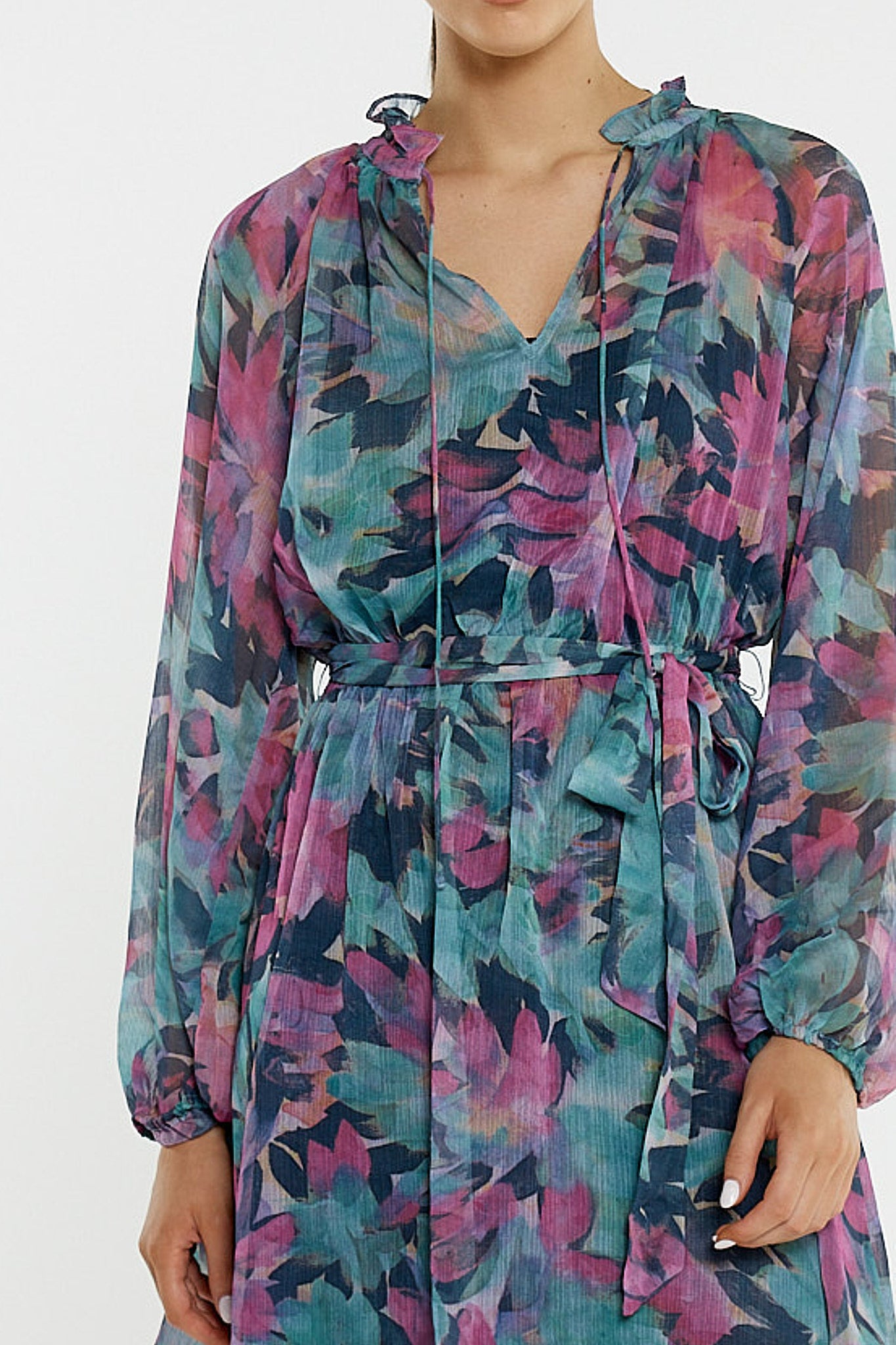 Sass Willow Tie Front Dress - Native Orchid