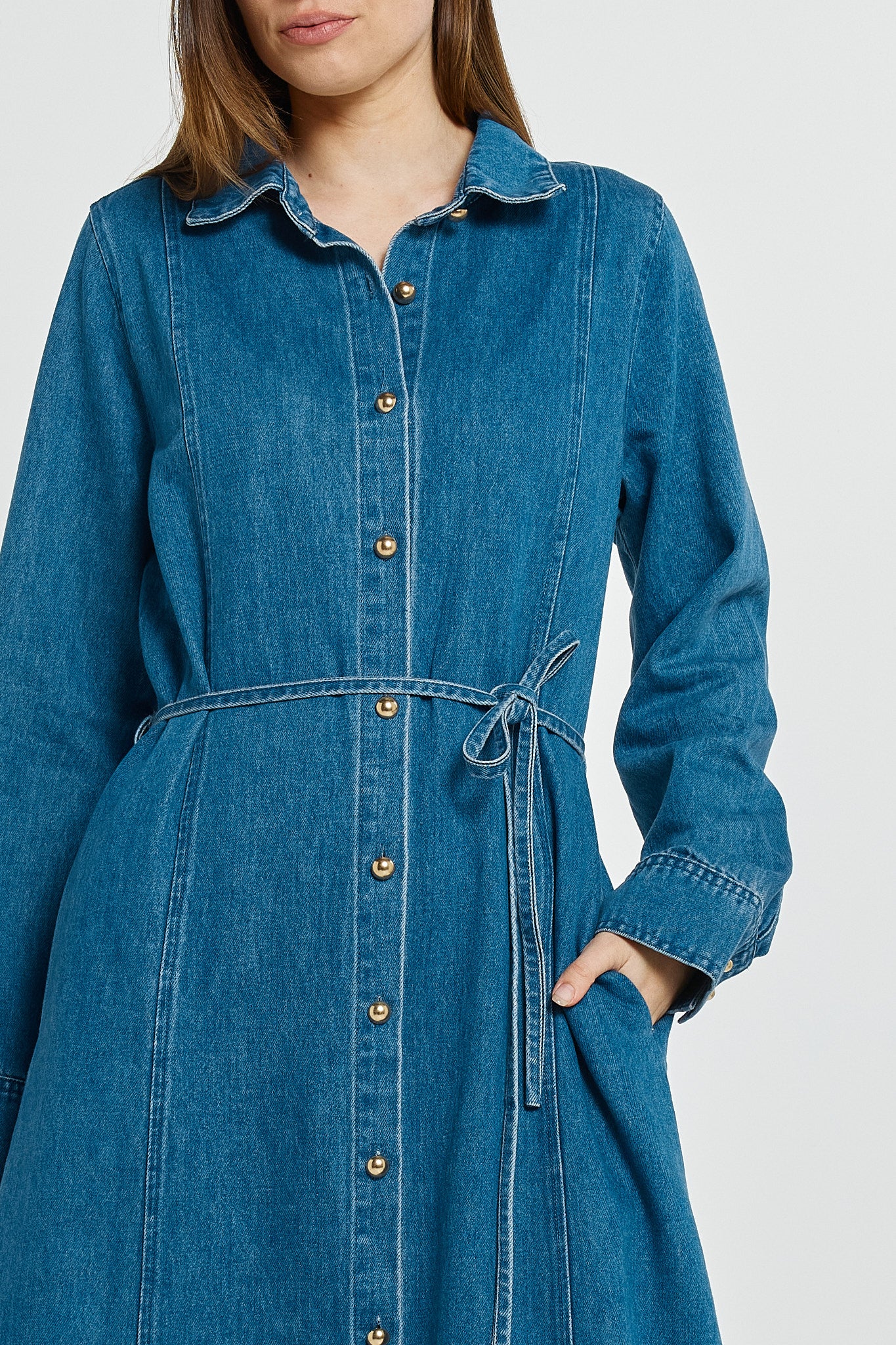 Betty Basics Nico Denim Dress - Mid Blue