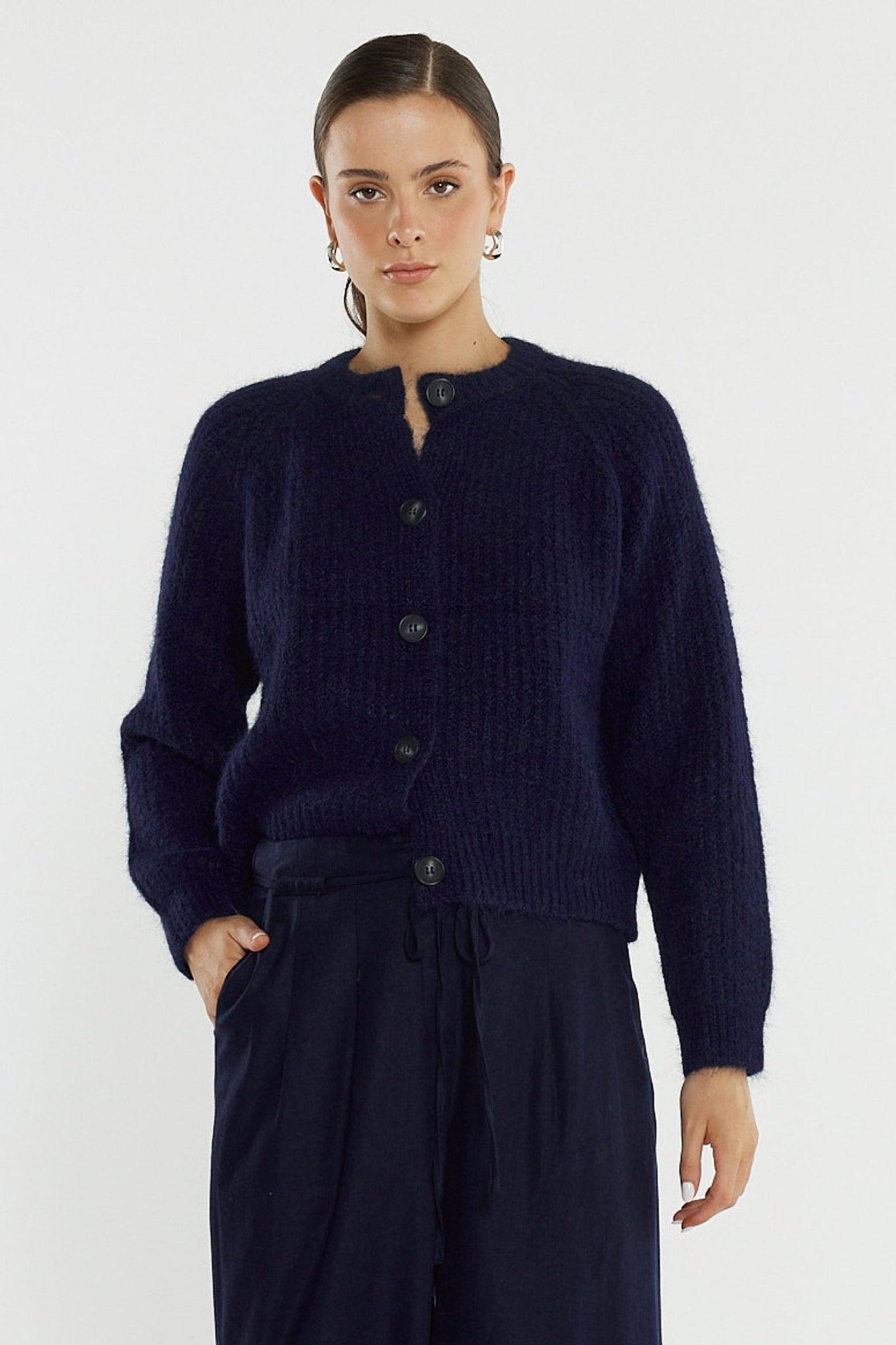 Sass Posie Fluffy Cardi - Black
