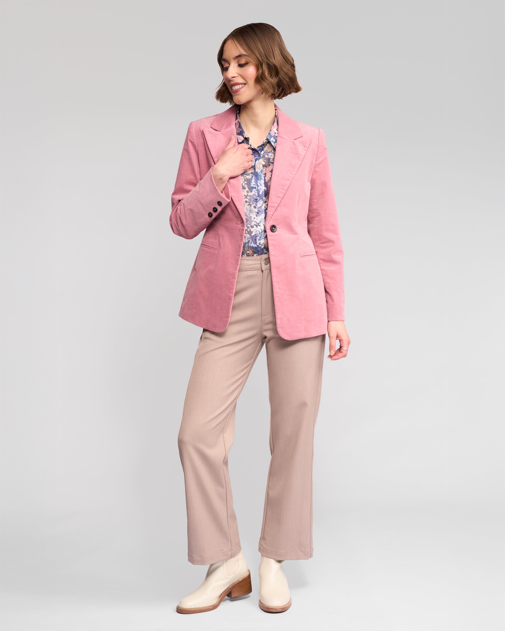 Vassalli Gallery Blazer - Dusty Pink