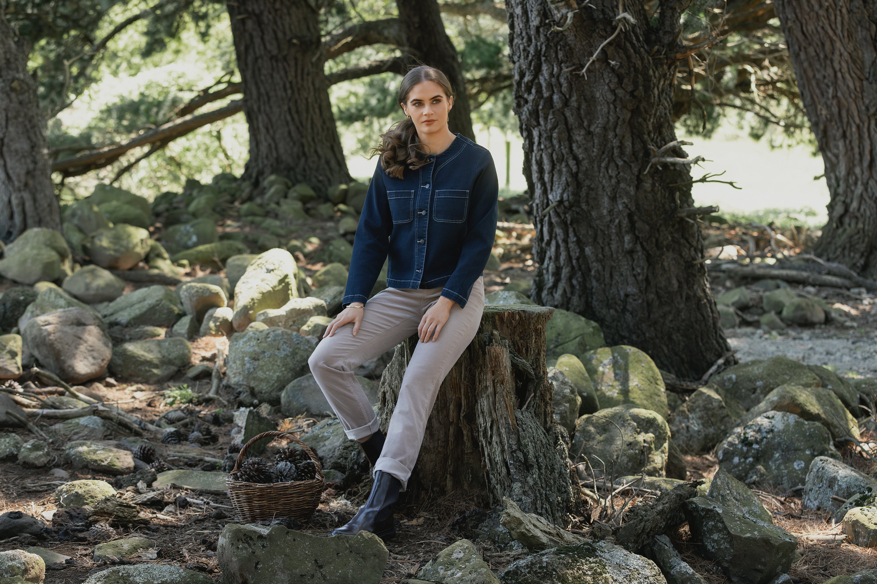 Vassalli Cable Jacket - Ink Denim