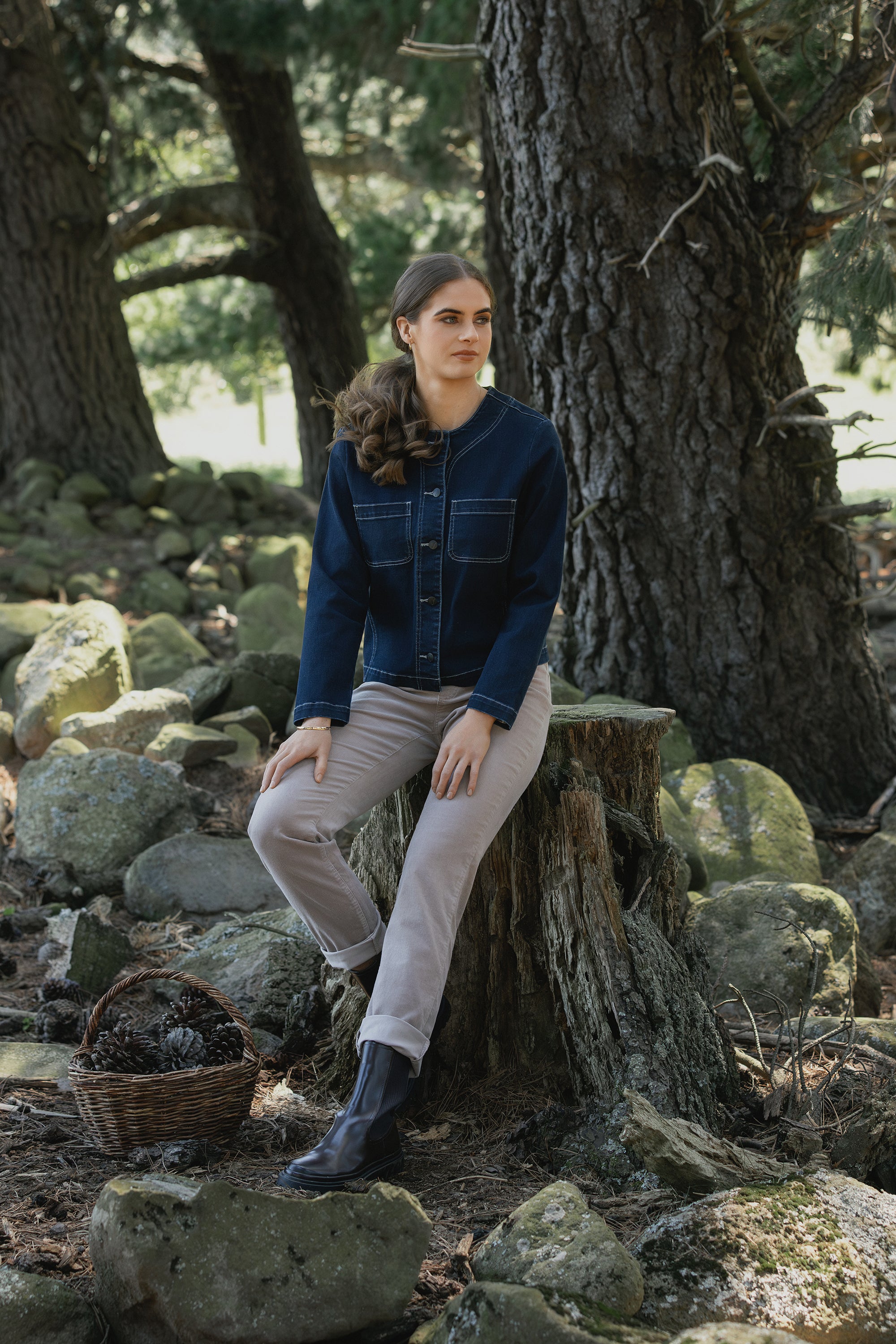 Vassalli Cable Jacket - Ink Denim