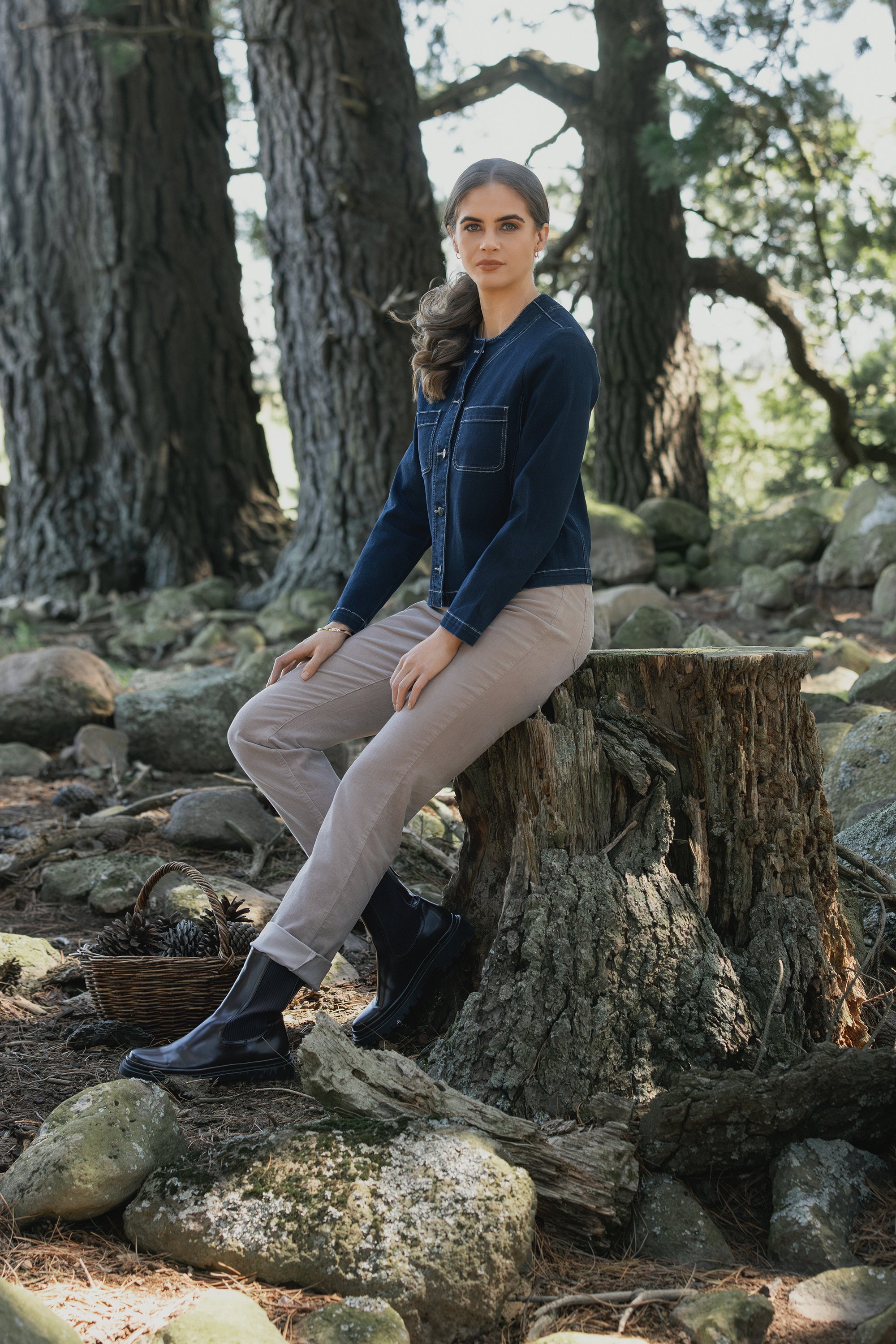 Vassalli Cable Jacket - Ink Denim