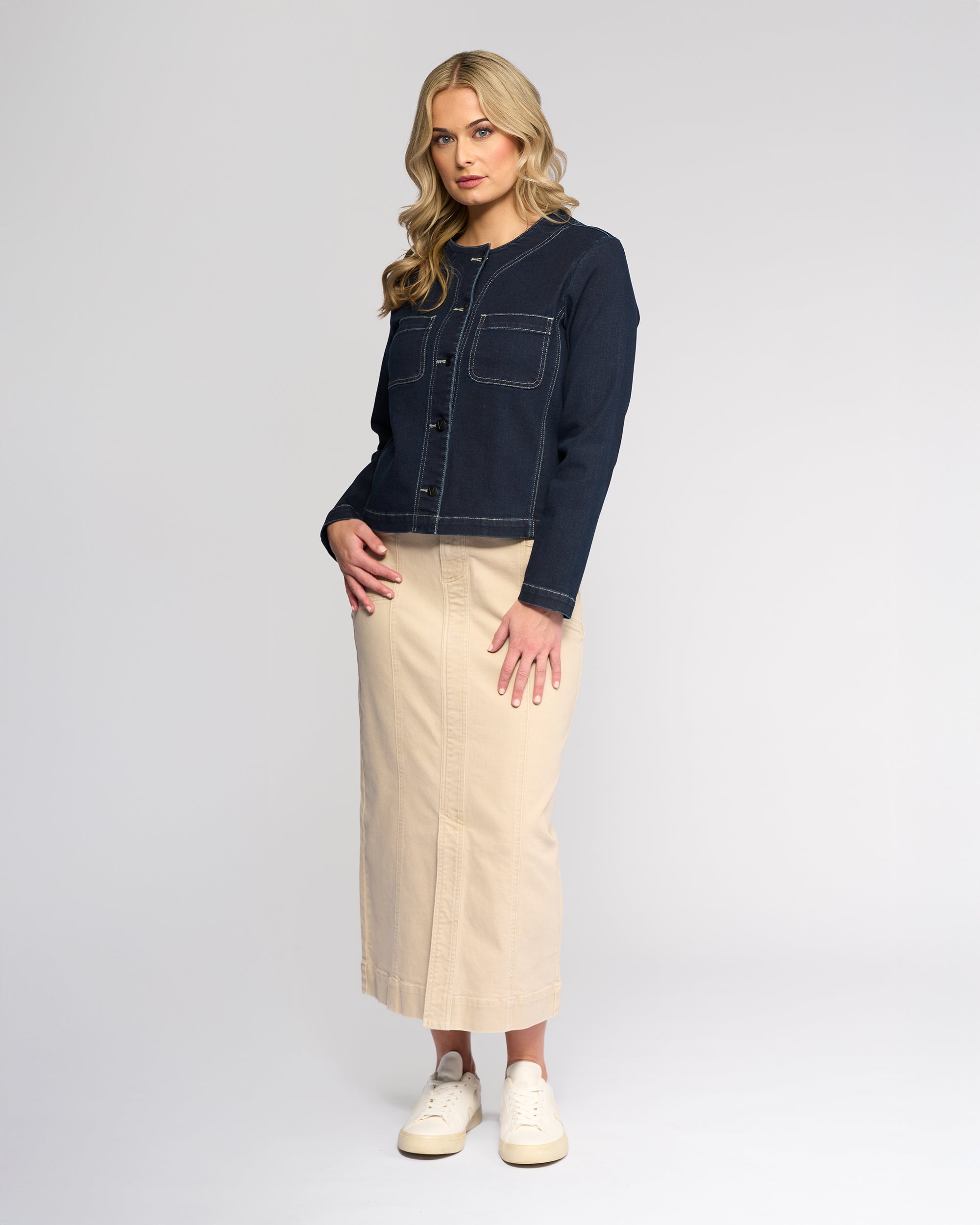 Vassalli Cable Jacket - Ink Denim