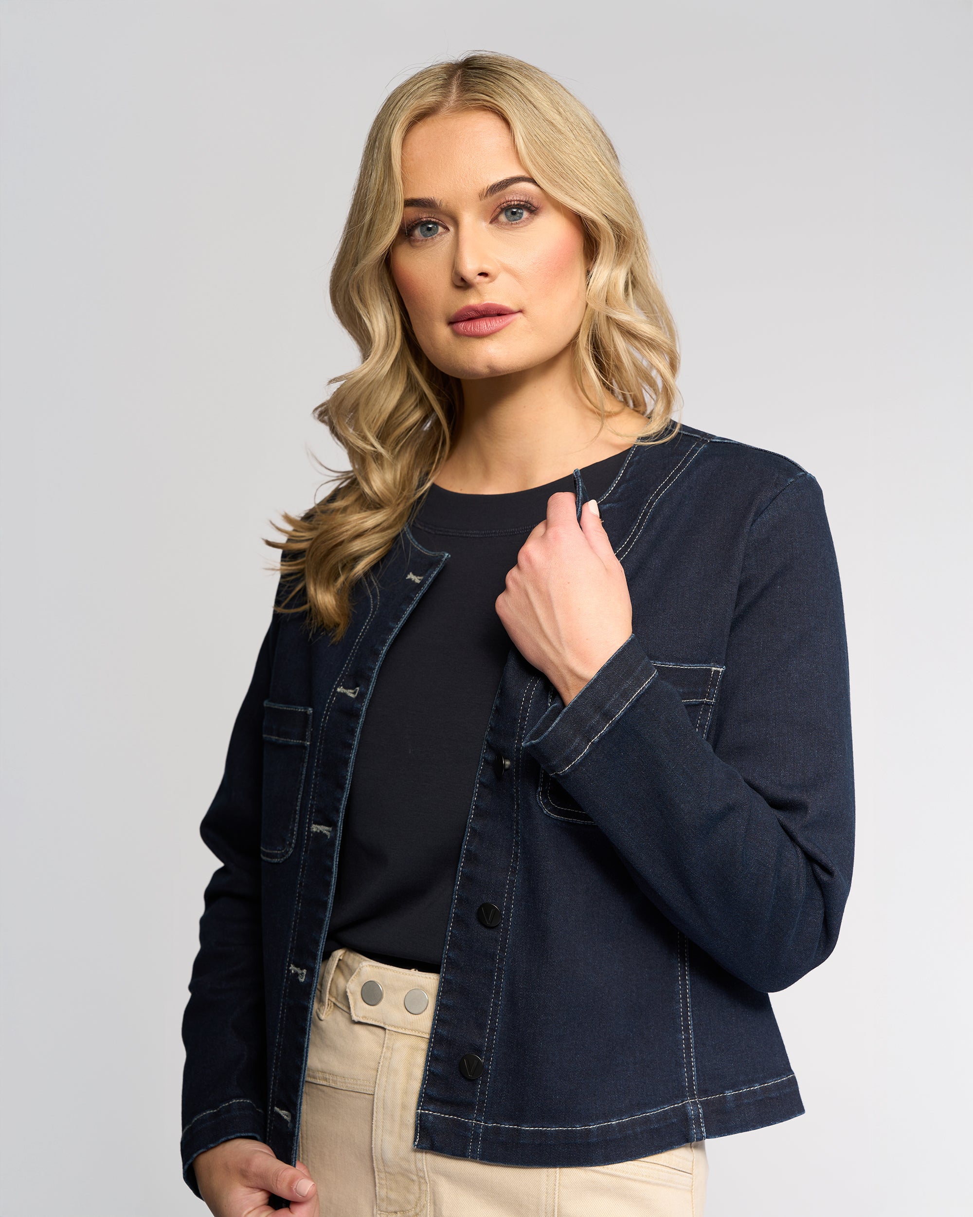 Vassalli Cable Jacket - Ink Denim