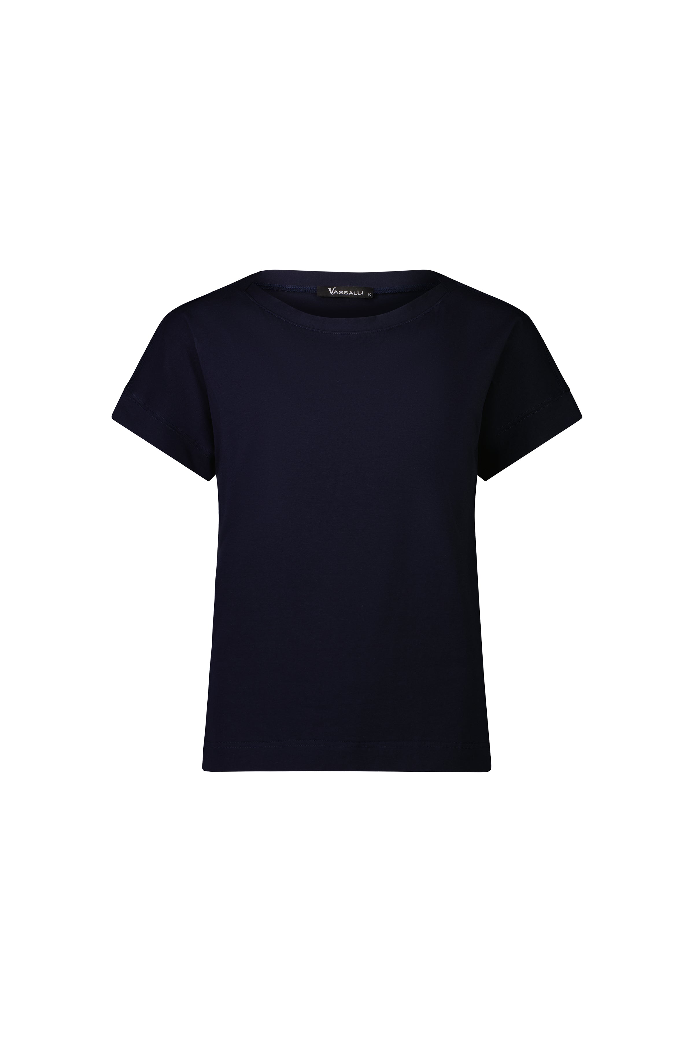 Vassalli Drop Sleeve Top with Stepped Hem - Ink