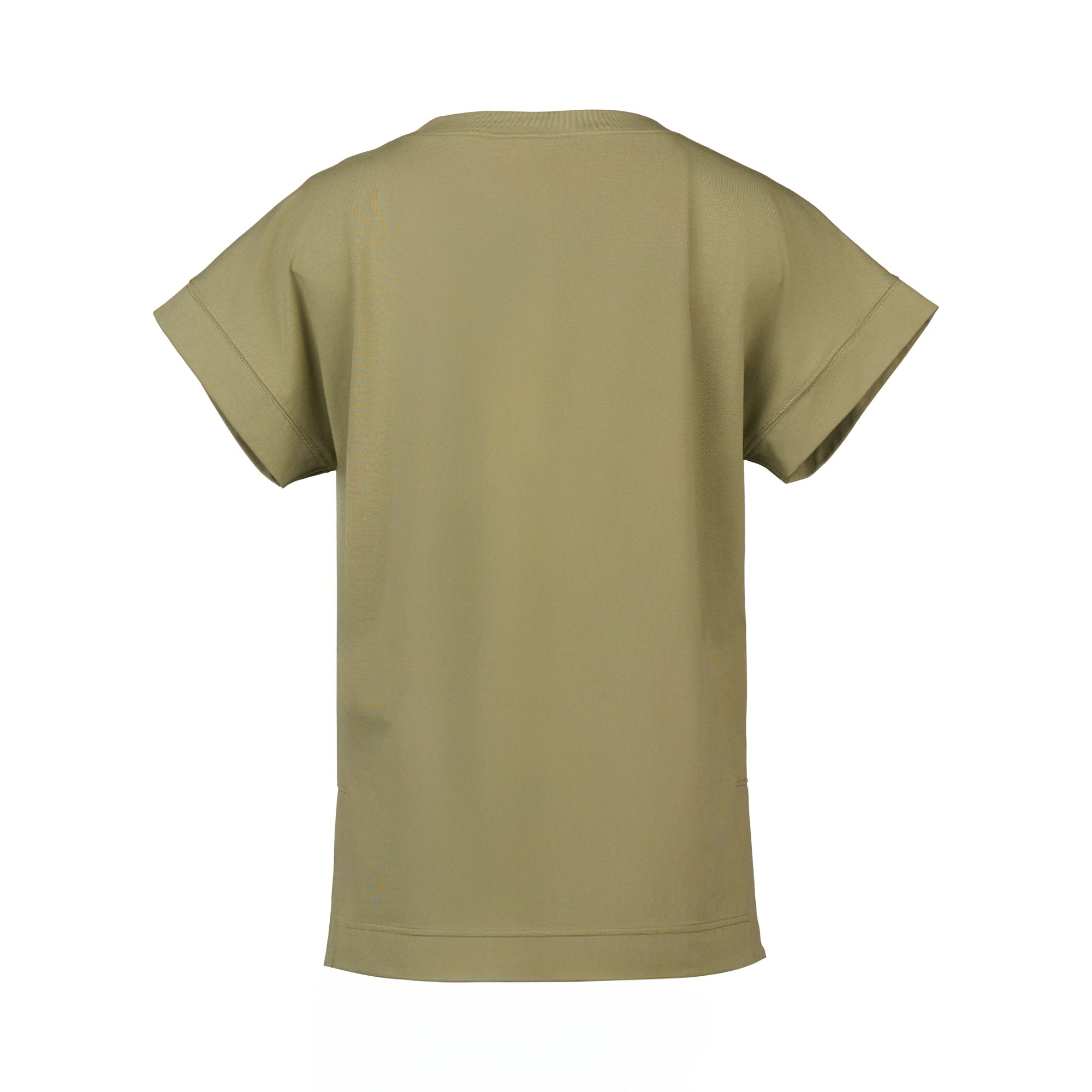 Vassalli Drop Sleeve Top with Stepped Hem - Sage