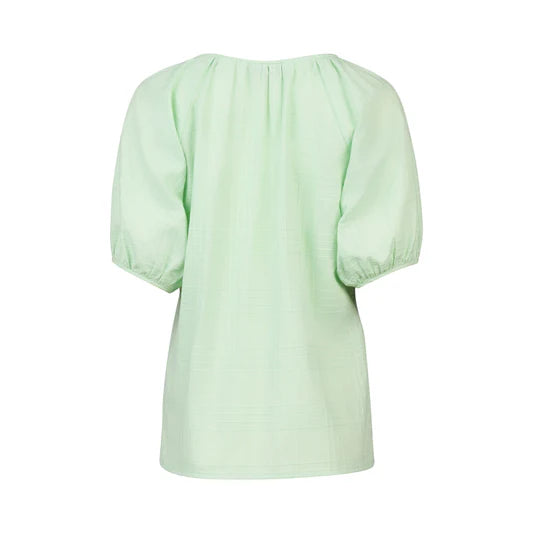 Vassalli Printed V Neck Top - Mint