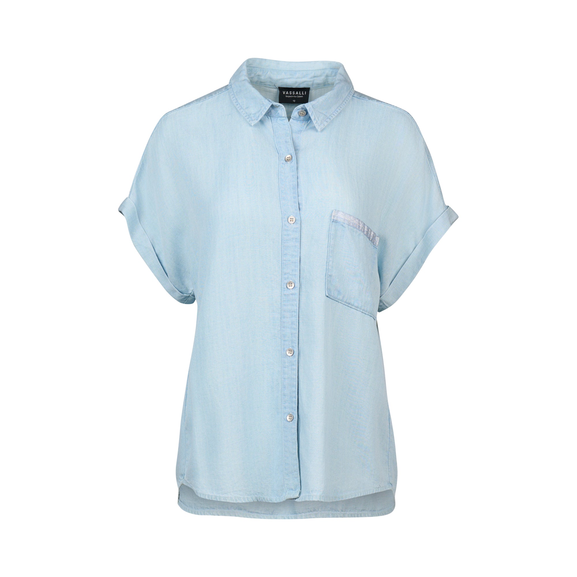 Vassalli Dropped Shoulder Shirt - Chambray