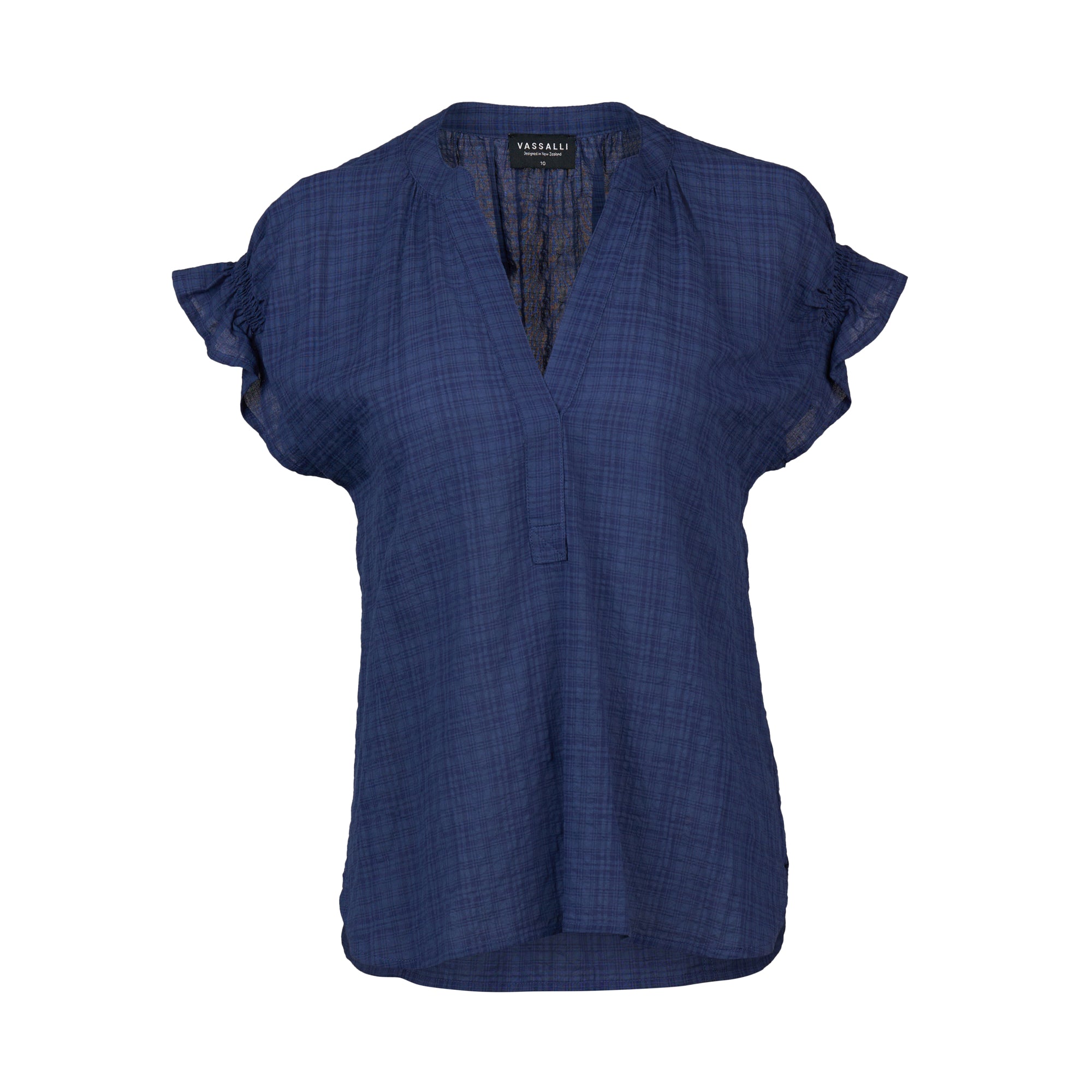 Vassalli Drop Shoulder Top - Navy