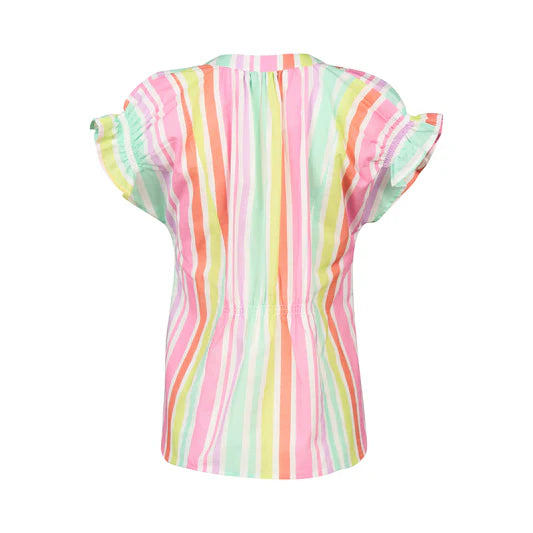 Vassalli Printed Drop Shoulder Top - Cabana