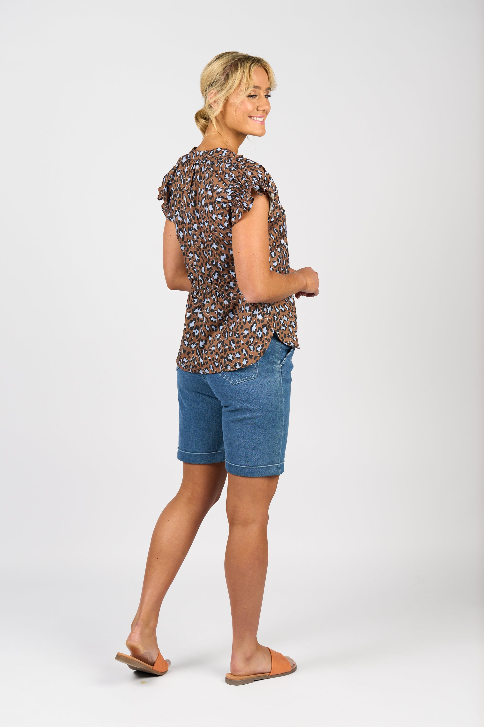 Vassalli Printed Drop Shoulder Top - Nala