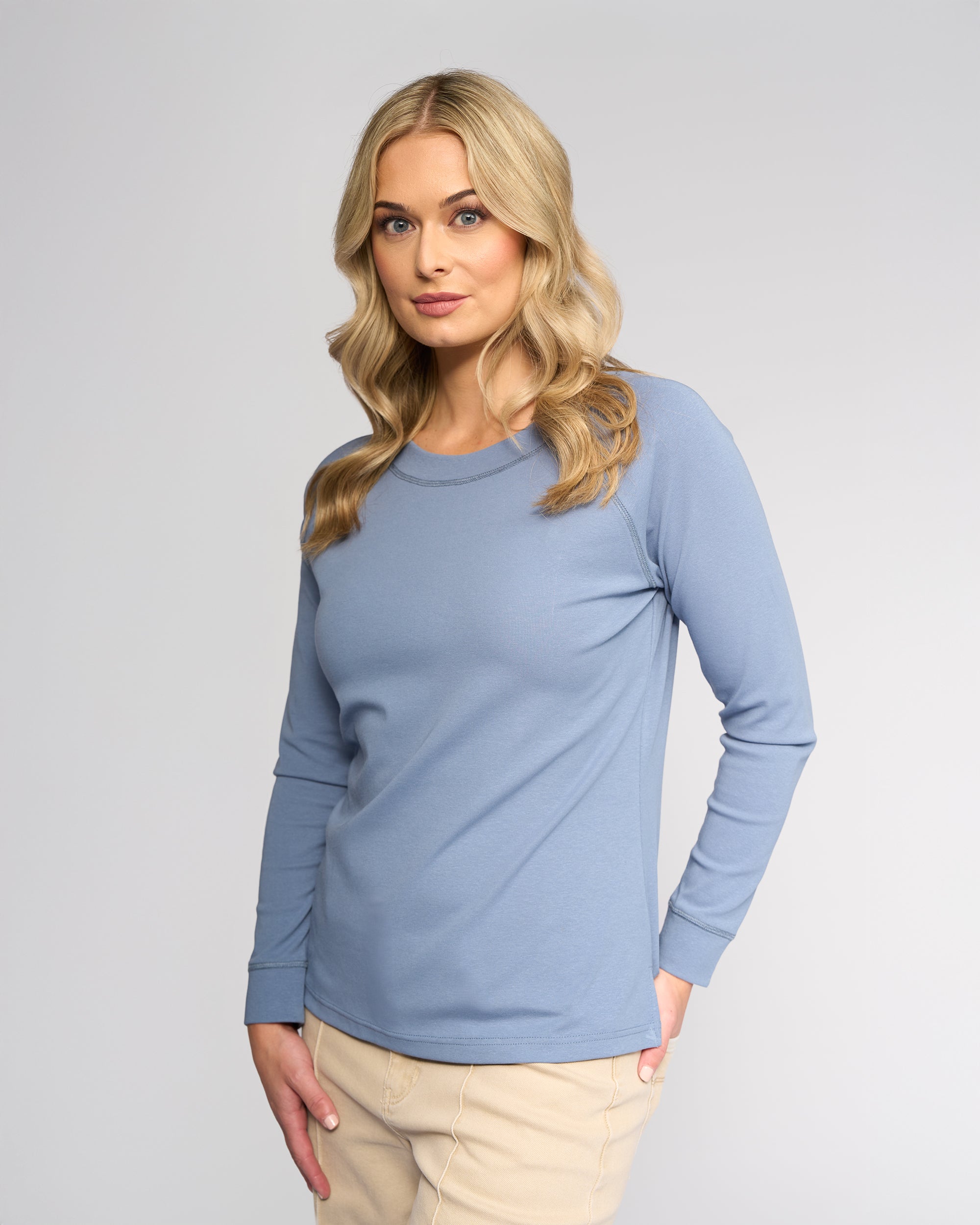 Vassalli Key Top - Denim Blue